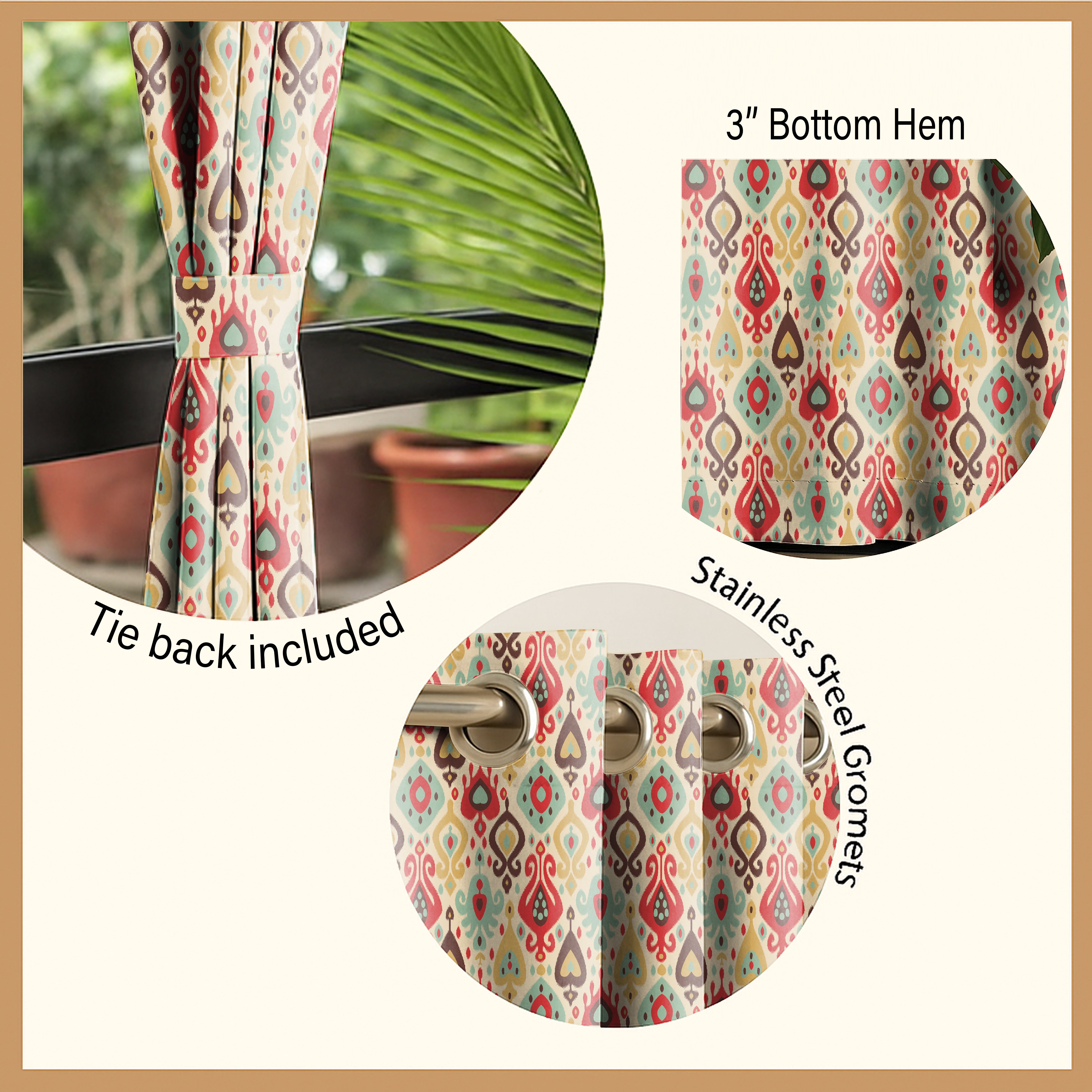 HAYDEN MATTY RED PRINTED ROOM DARKENER CURTAIN