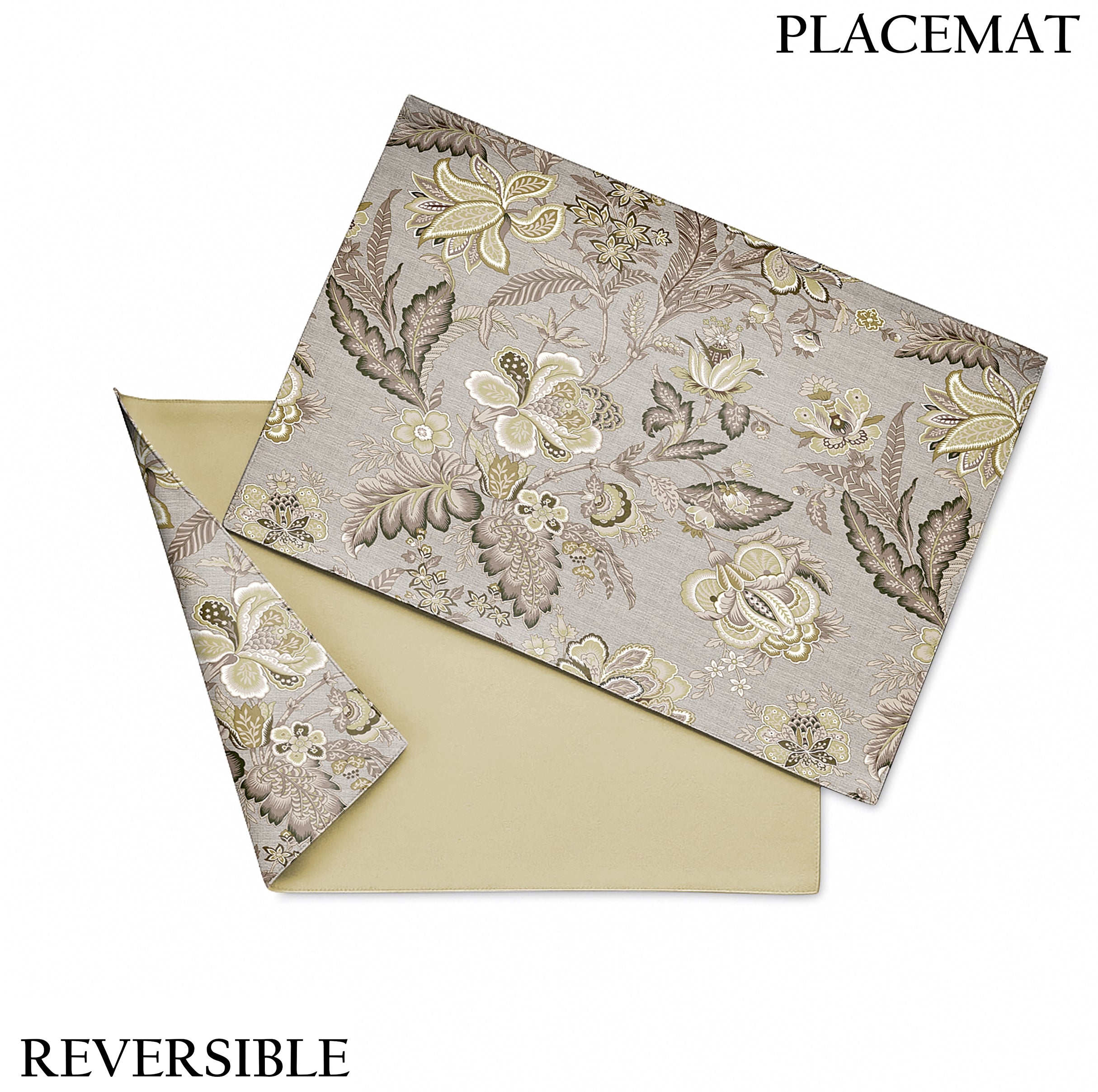 CALVIA OLIVE GREEN REVERSIBLE PLACEMATS