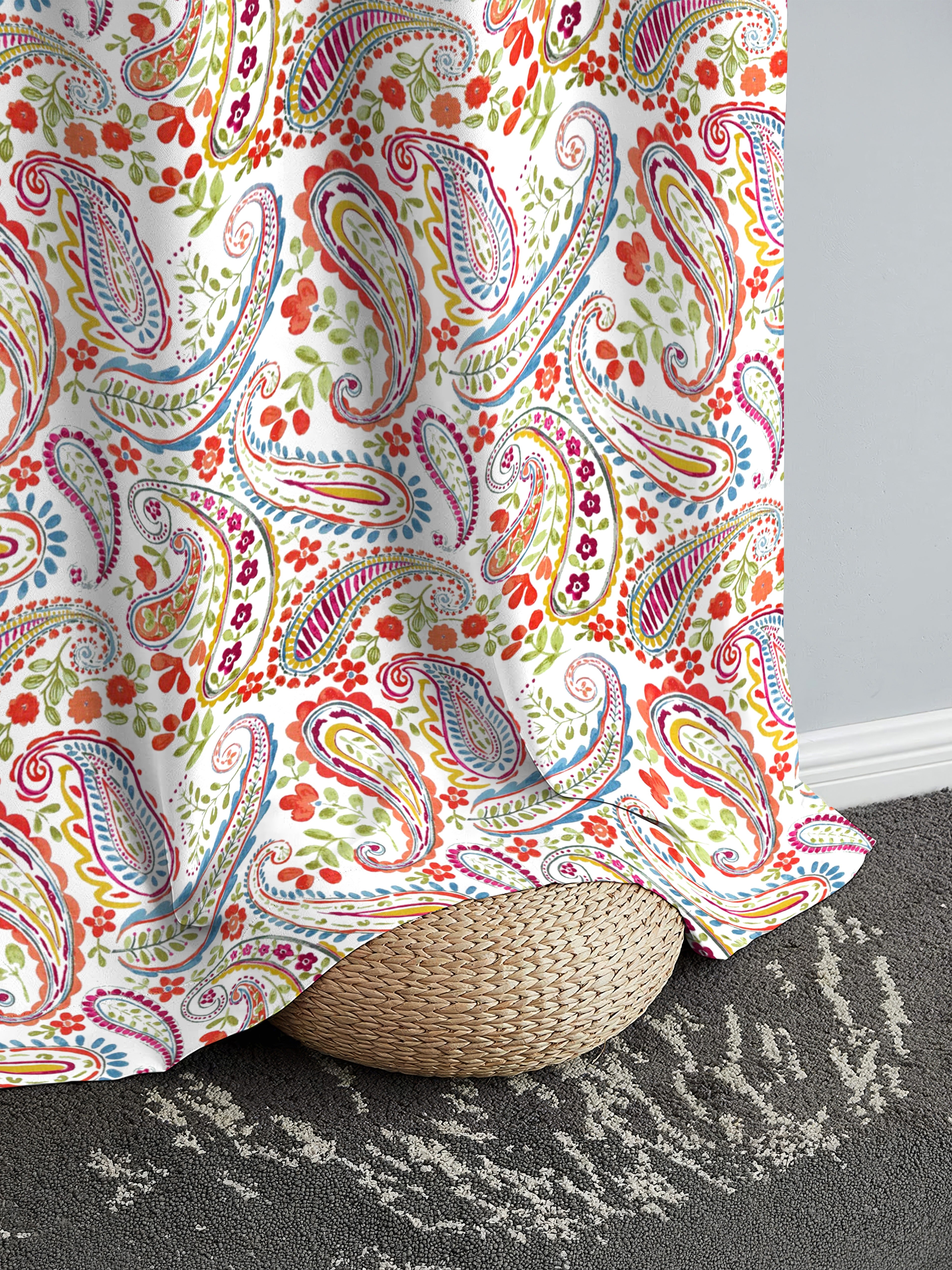 PANAMA MATTY RED PRINTED ROOM DARKENER CURTAIN