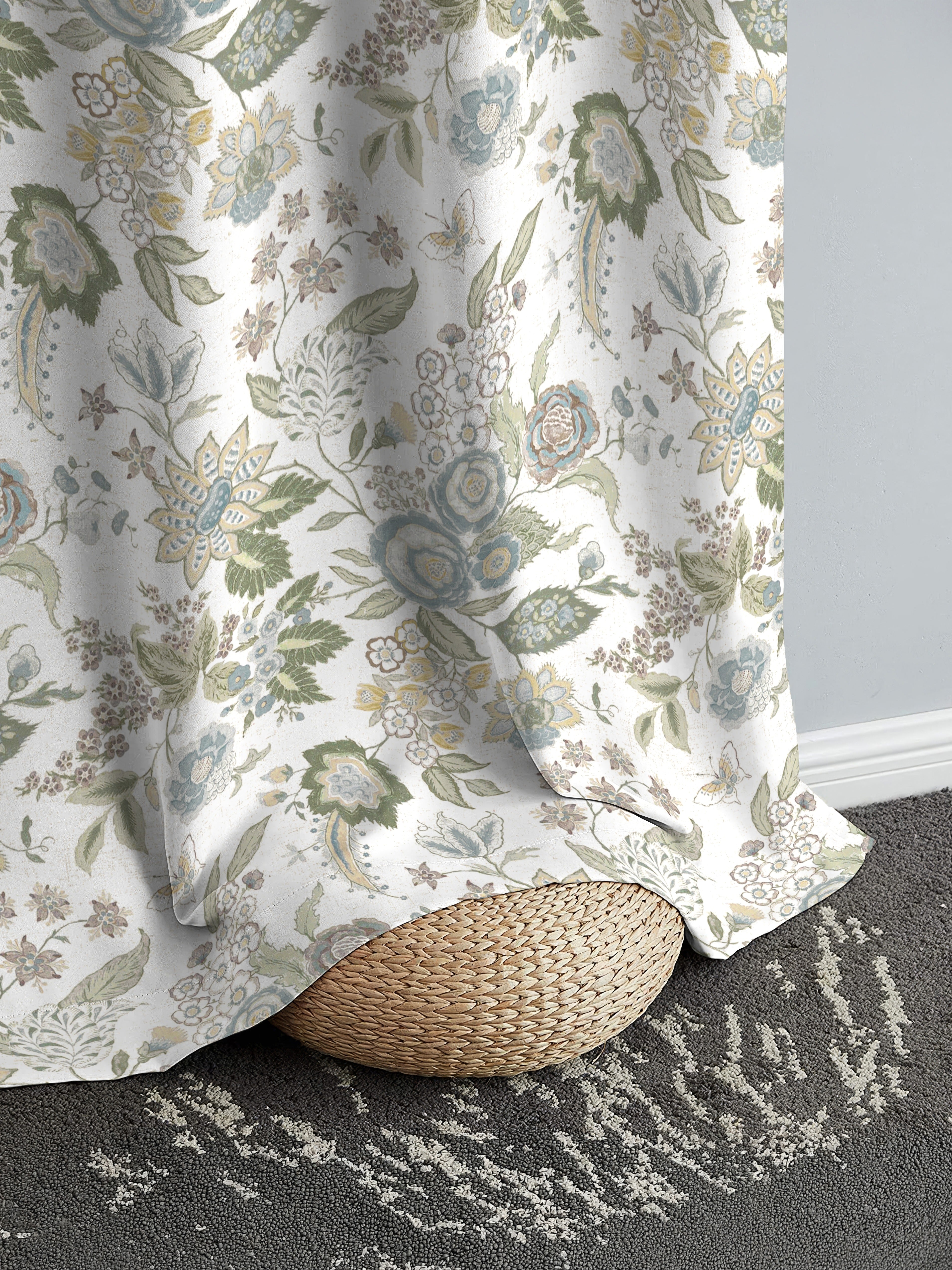 ASPEN MATTY GREY PRINTED ROOM DARKENER CURTAIN