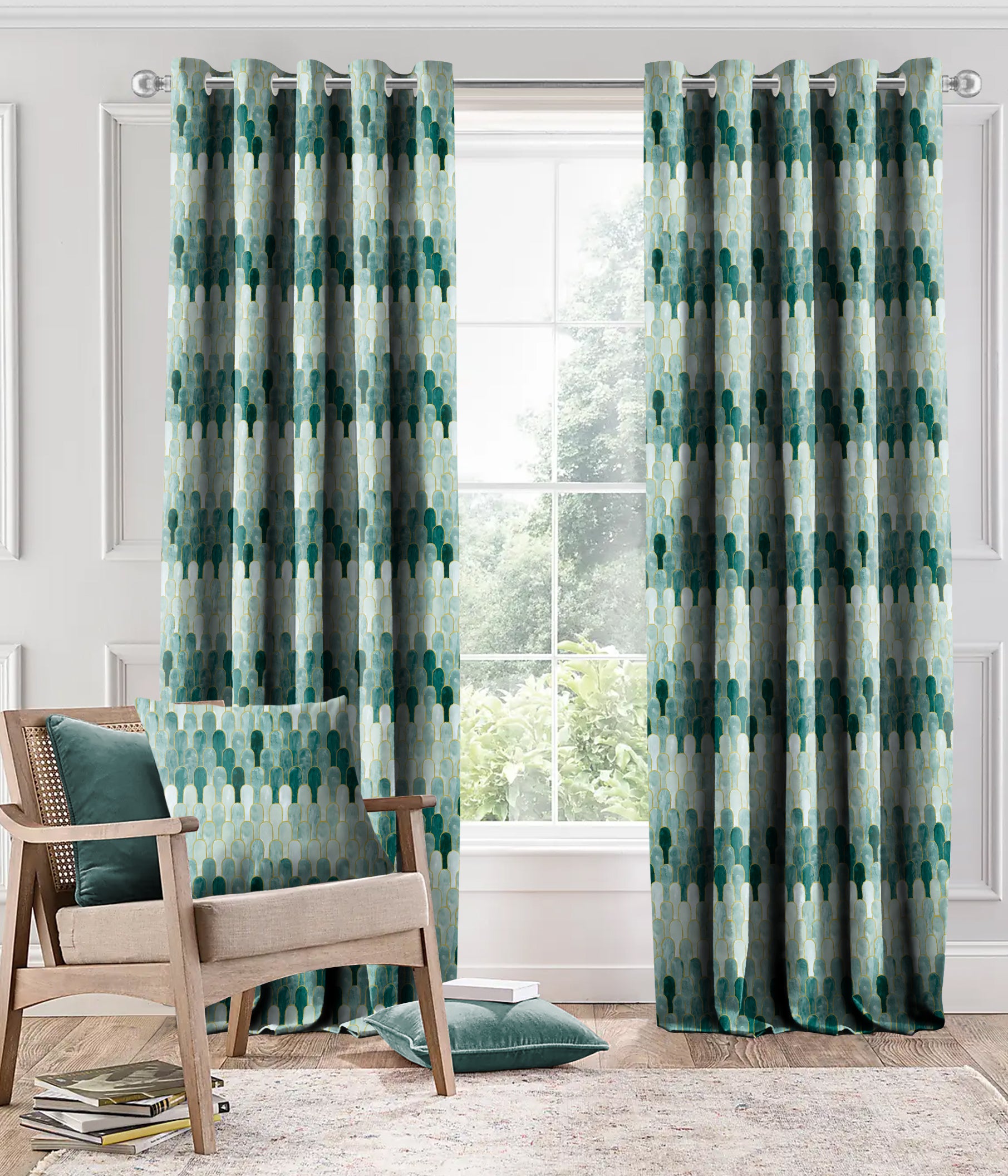 NICOBAR GREEN BLACKOUT CURTAINS