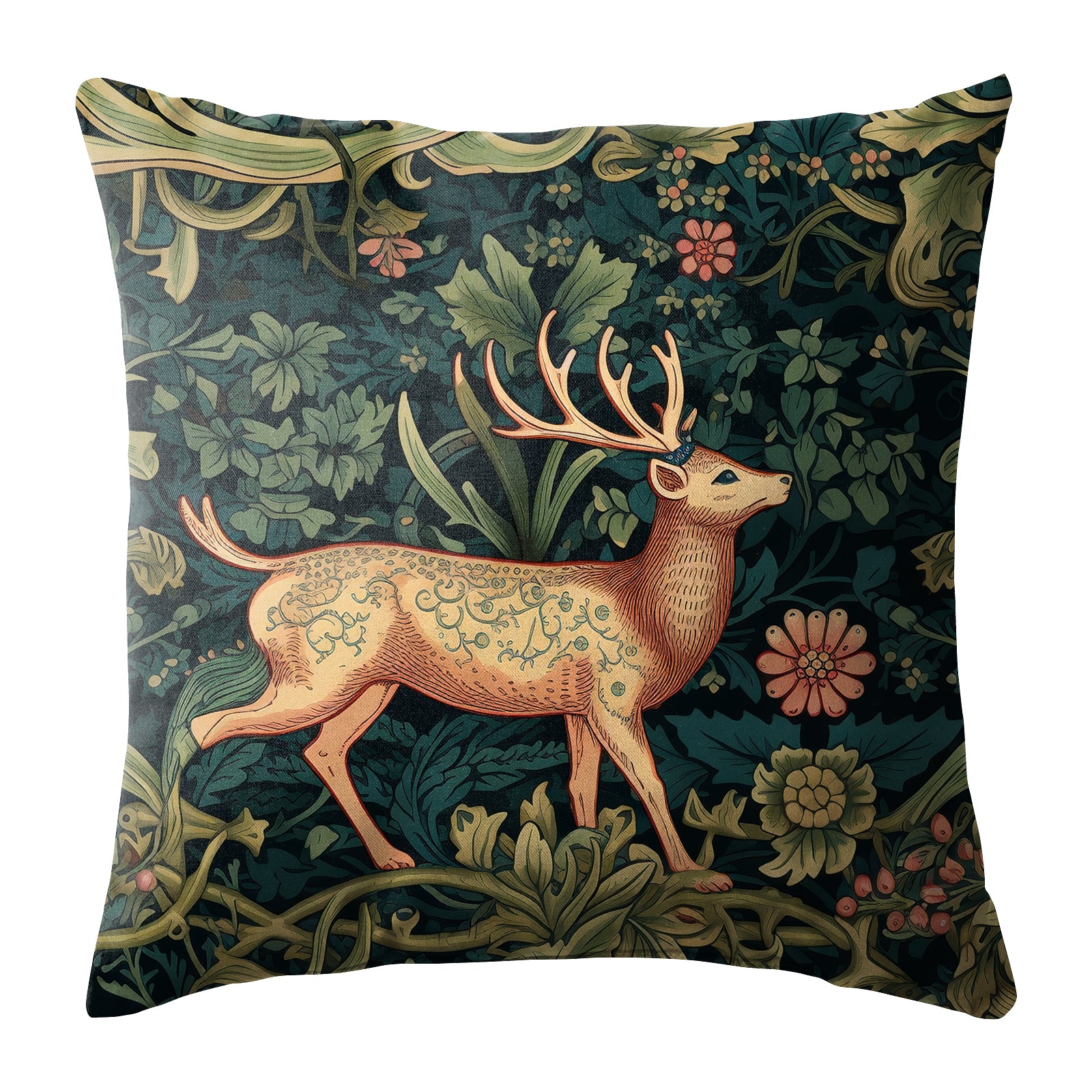 REINDEER GREEN (16X16 INCH) DIGITAL PRINTED CUSHION COVER