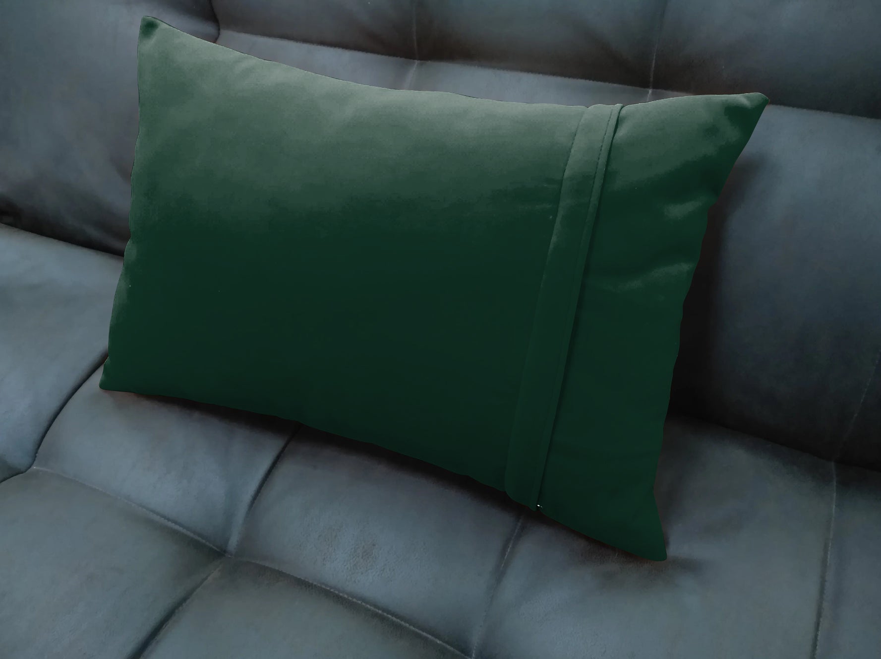 CASABLEU VELVET RECTANGULAR CUSHION COVER THROW PILLOW COVER FOR LIVING ROOM COUCH SINGLE SOFA, COLOURFUL MODERN 12 X 18 INCHES / 30 X 45 CM (COLOUR - GREEN) (Pack of 2)