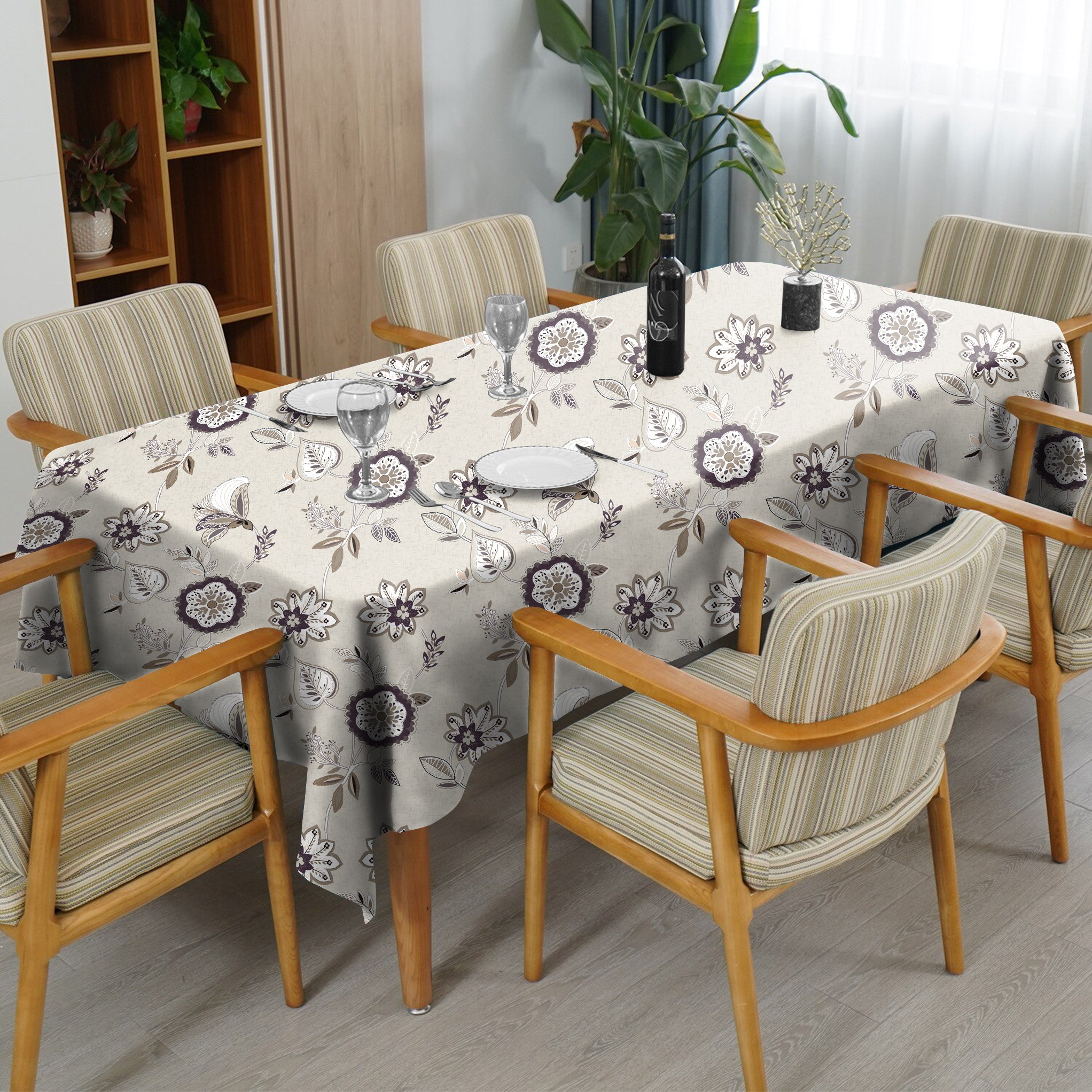 BEAU GREY 6 Seater Table Cloth