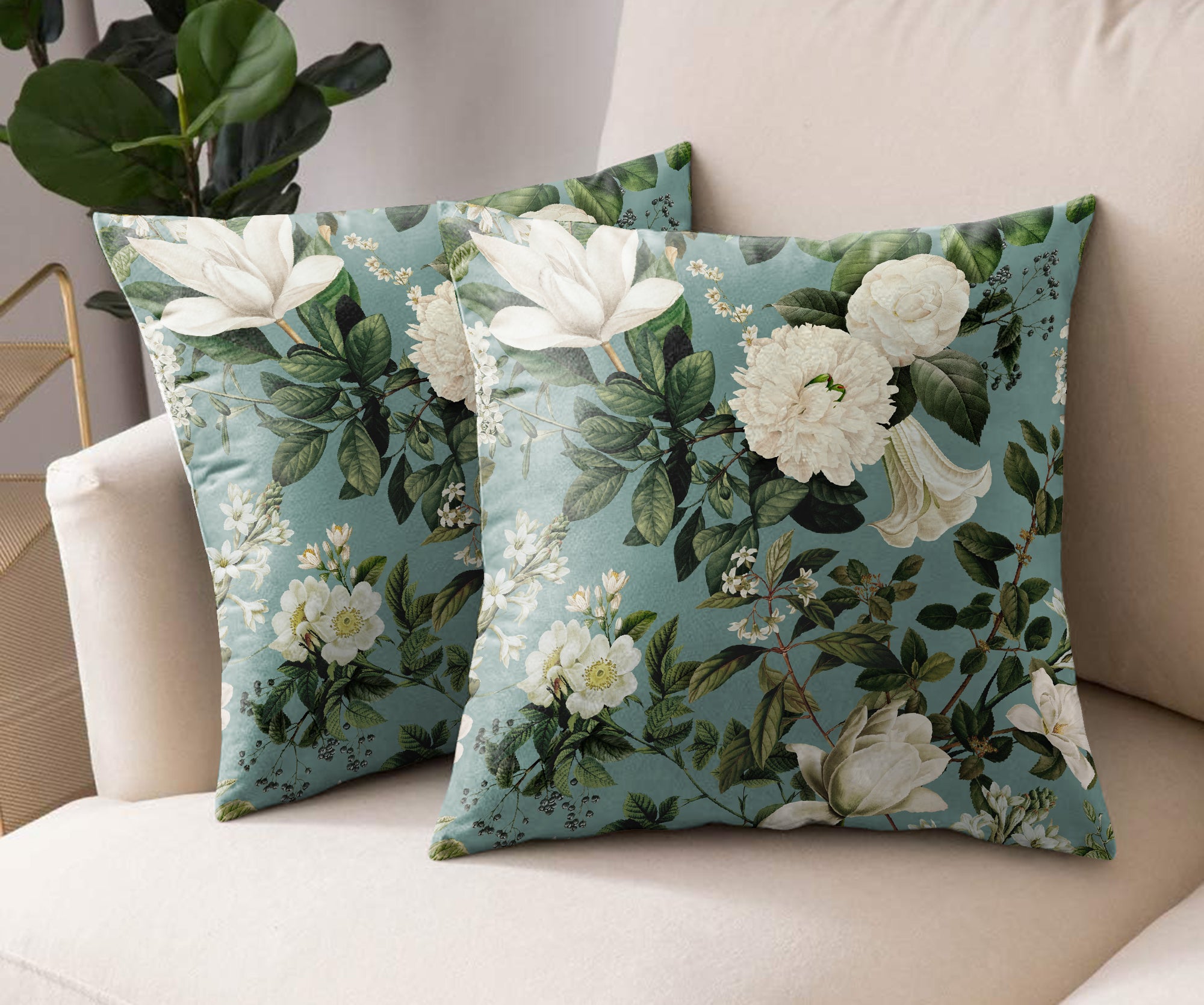 VINCE GREEN DIGITAL PRINTED CUSHION COVER (Pack of 2)