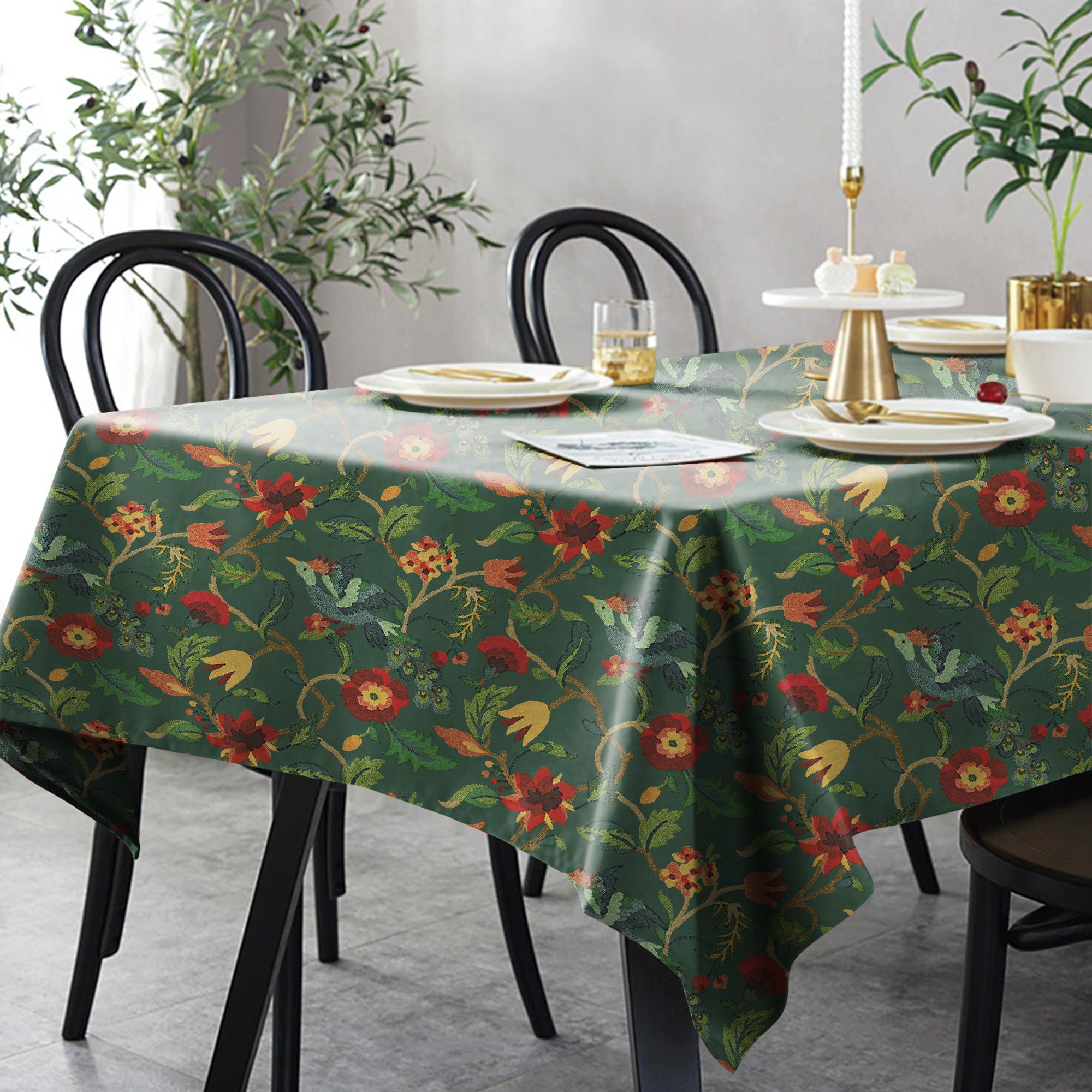 Cabal Green 6 Seater Table Cloth