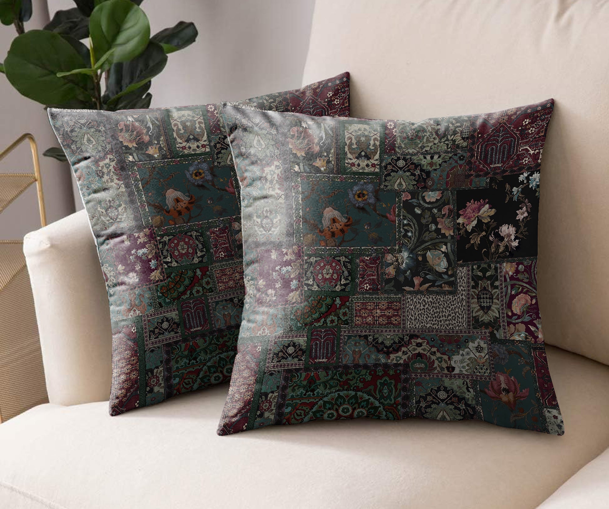 KIRK GREEN DIGITAL PRINTED CUSHION COVER (Pack of 2)