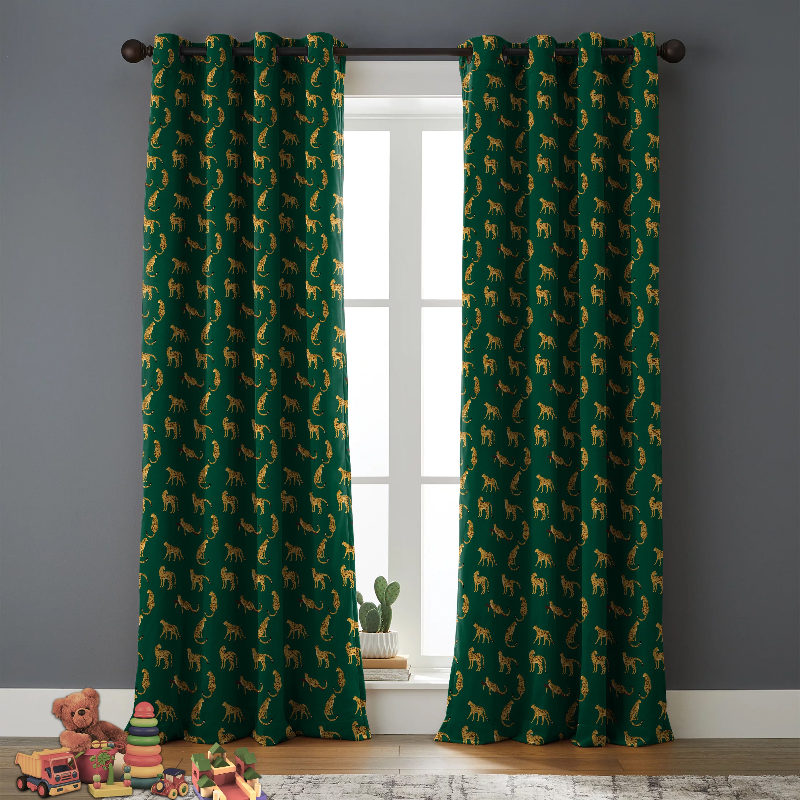 Leopard Green Blackout Curtains