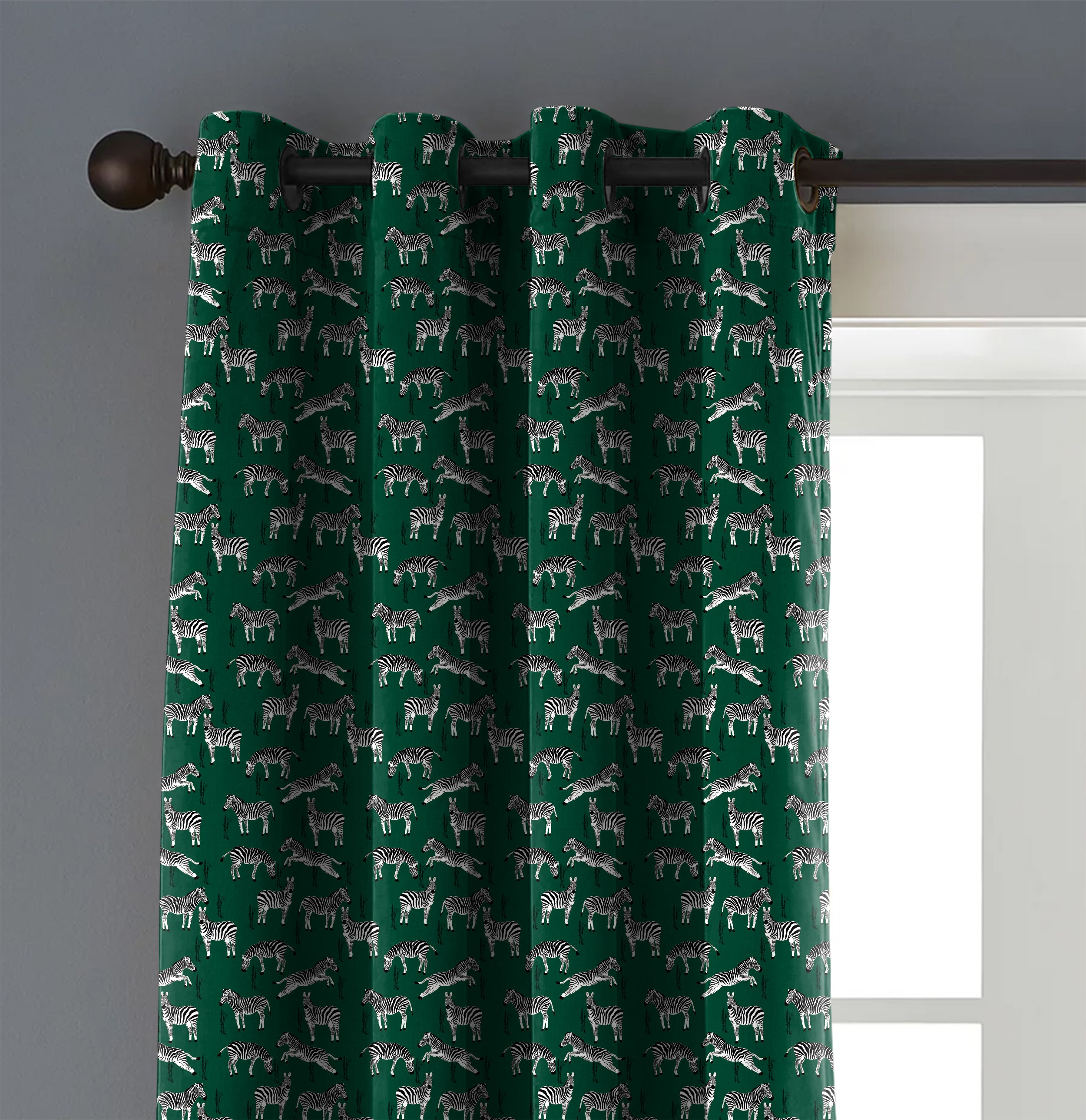 Zebra Green Blackout Curtain