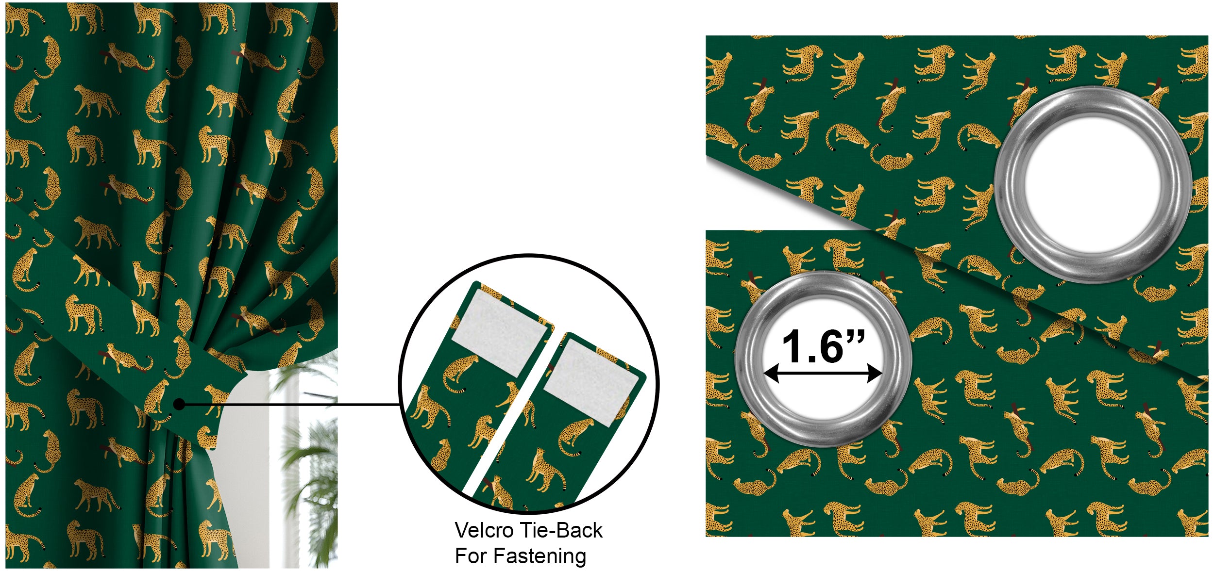 Leopard Green Blackout Curtains