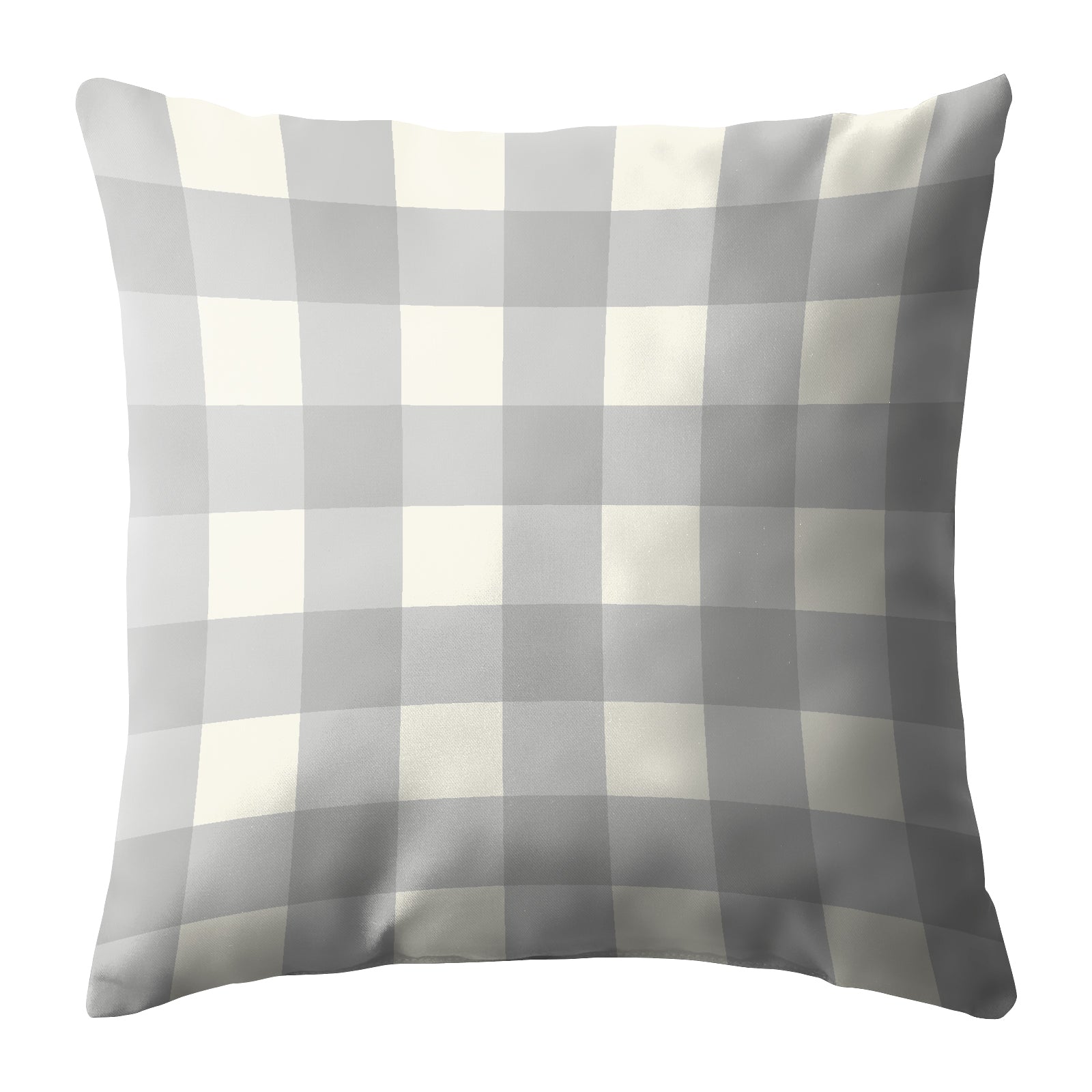 SPRING GALLERY BIG CHECK GREY DIGITAL PRINTED CUSHION COVER (Pack of 2)