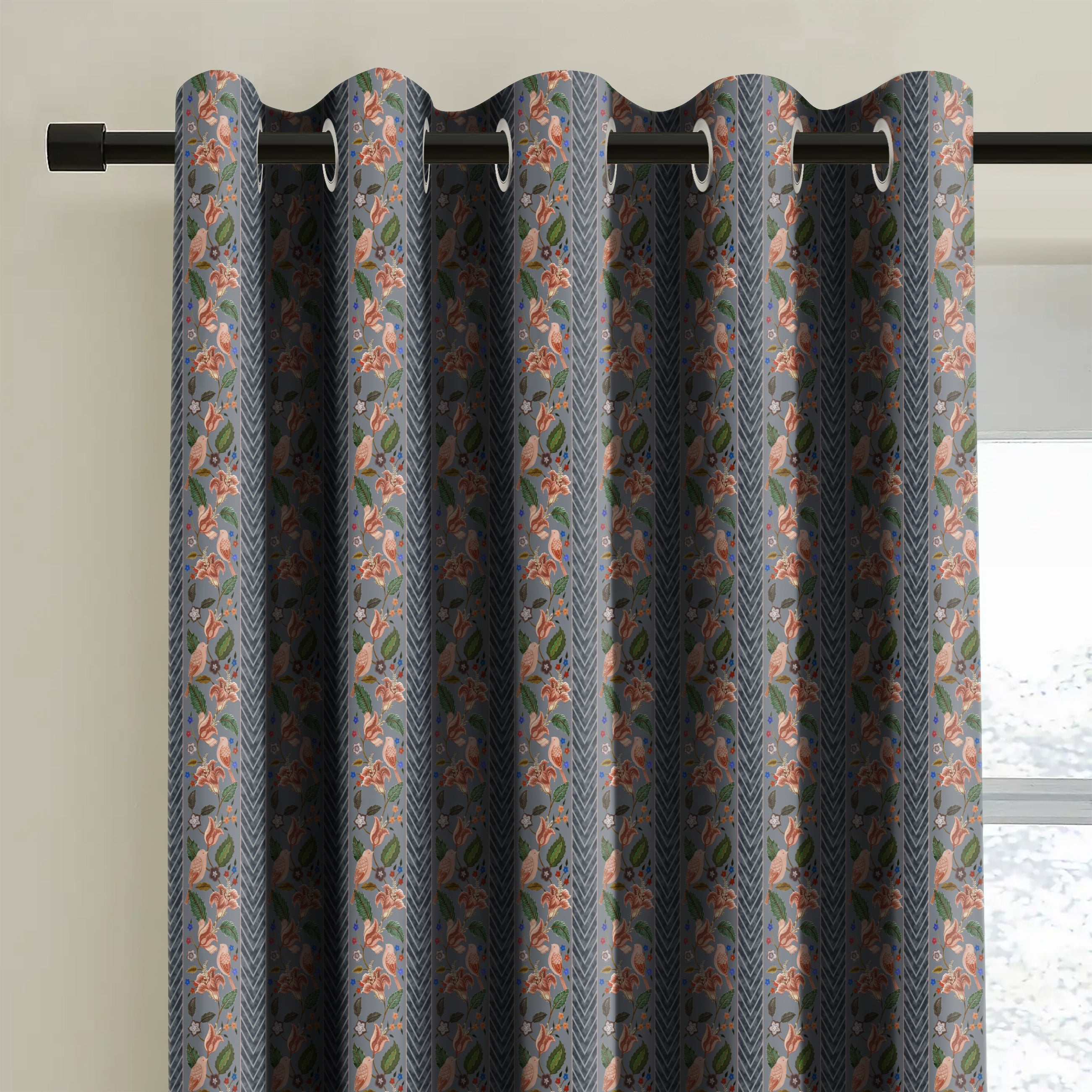 KASBAH GREY BLACKOUT CURTAINS