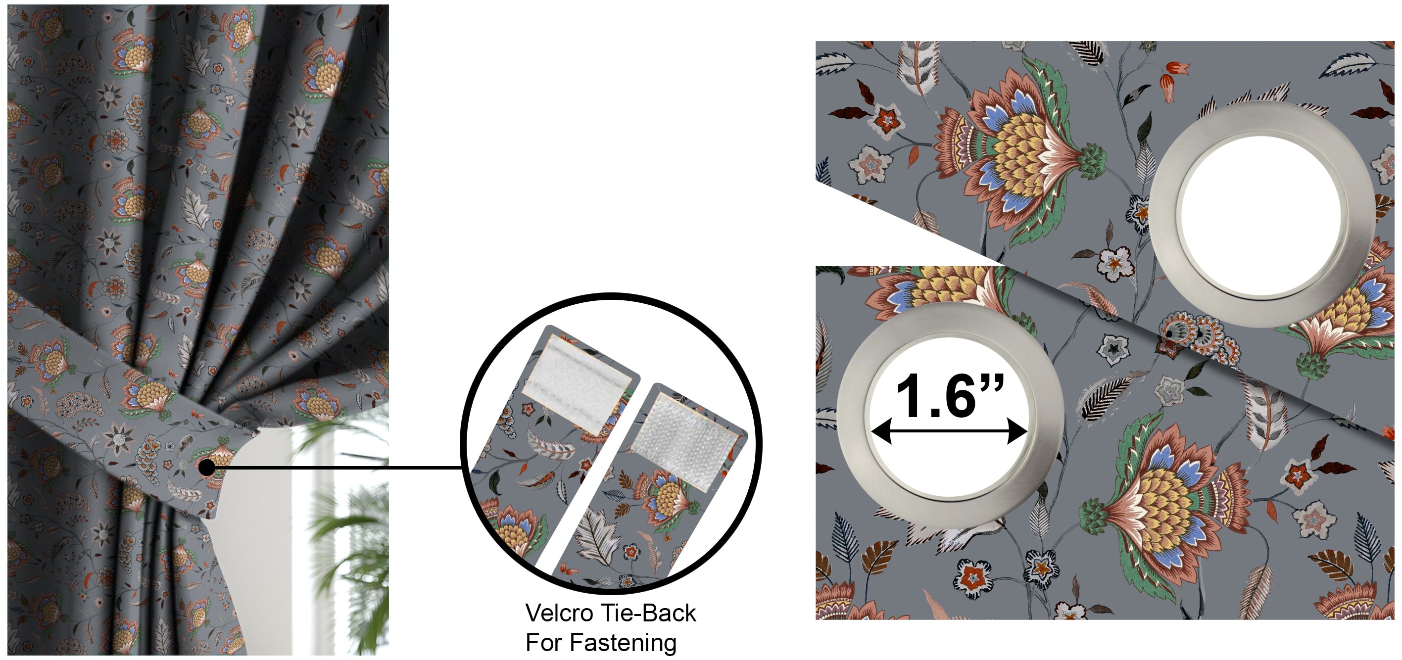 KASBAH GREY BLACKOUT CURTAINS