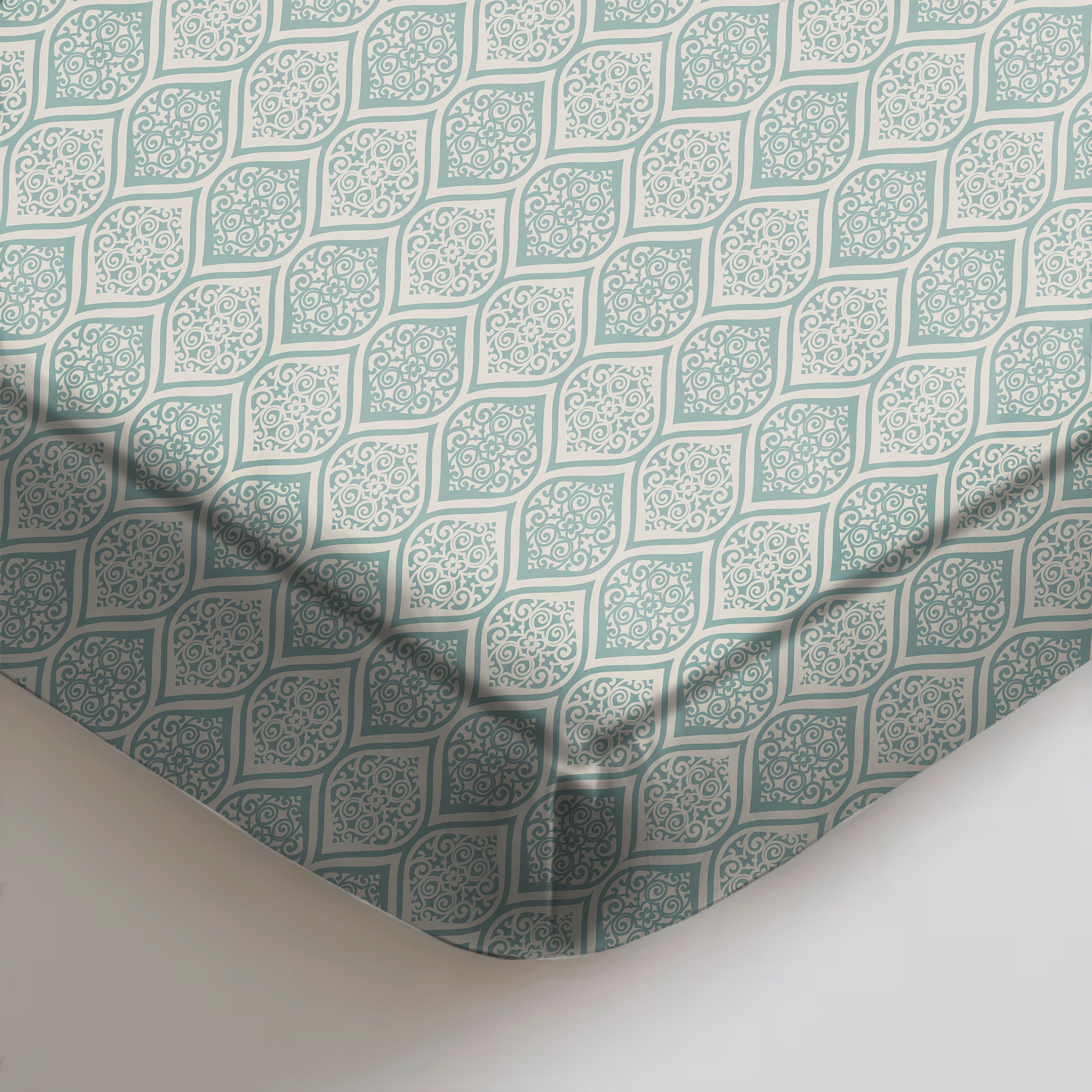 Manhattan Greyish Teal Bedcover for Double Bed with 2 Pillow Covers King Size (104" X 90")