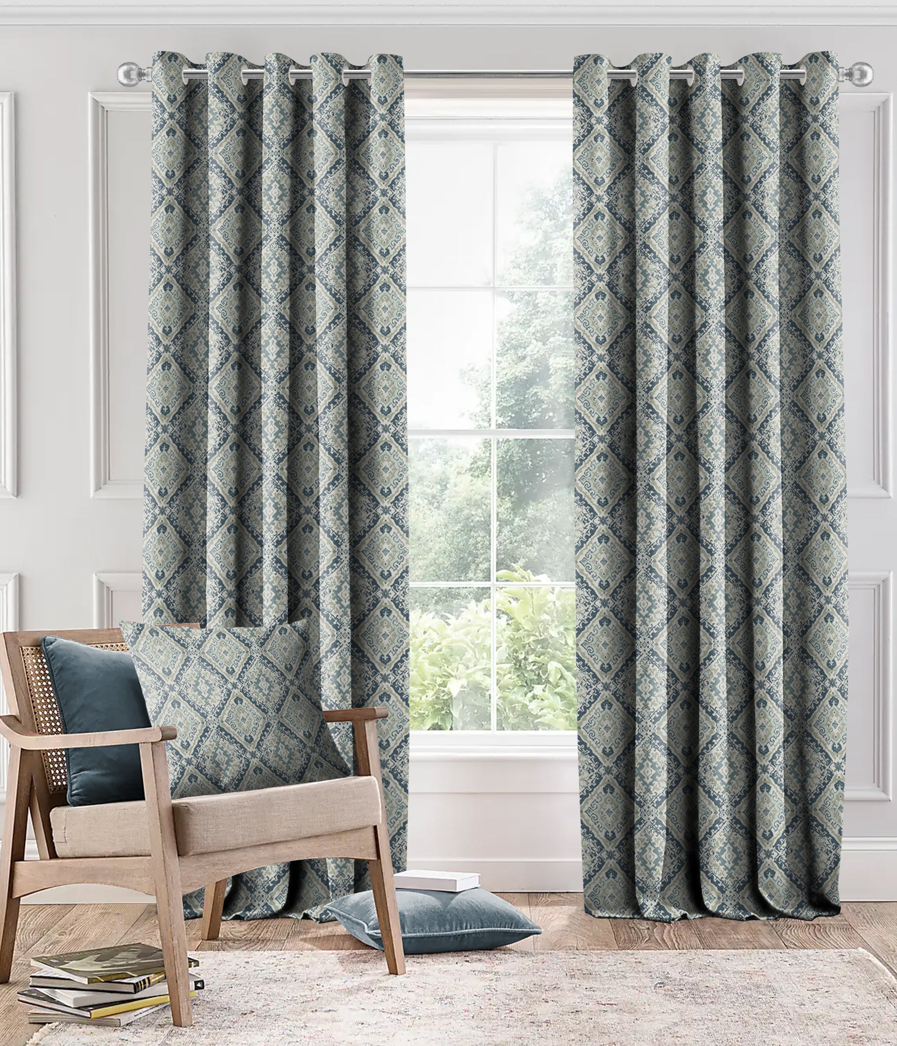 MOROCO INDIGO BLACKOUT CURTAINS