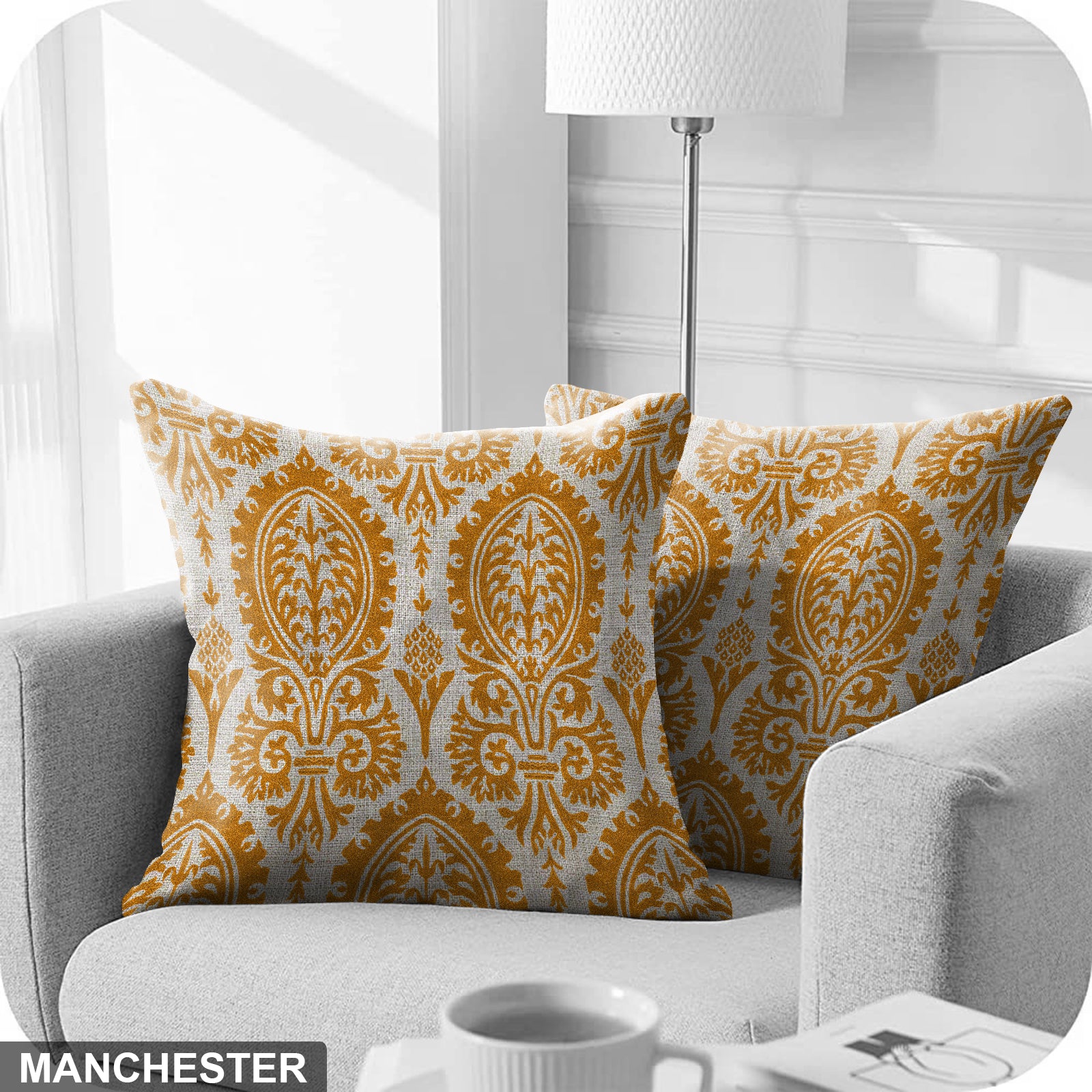 MANCHESTER INDOCHINE DIGITAL PRINTED CUSHION COVER (Pack of 2)