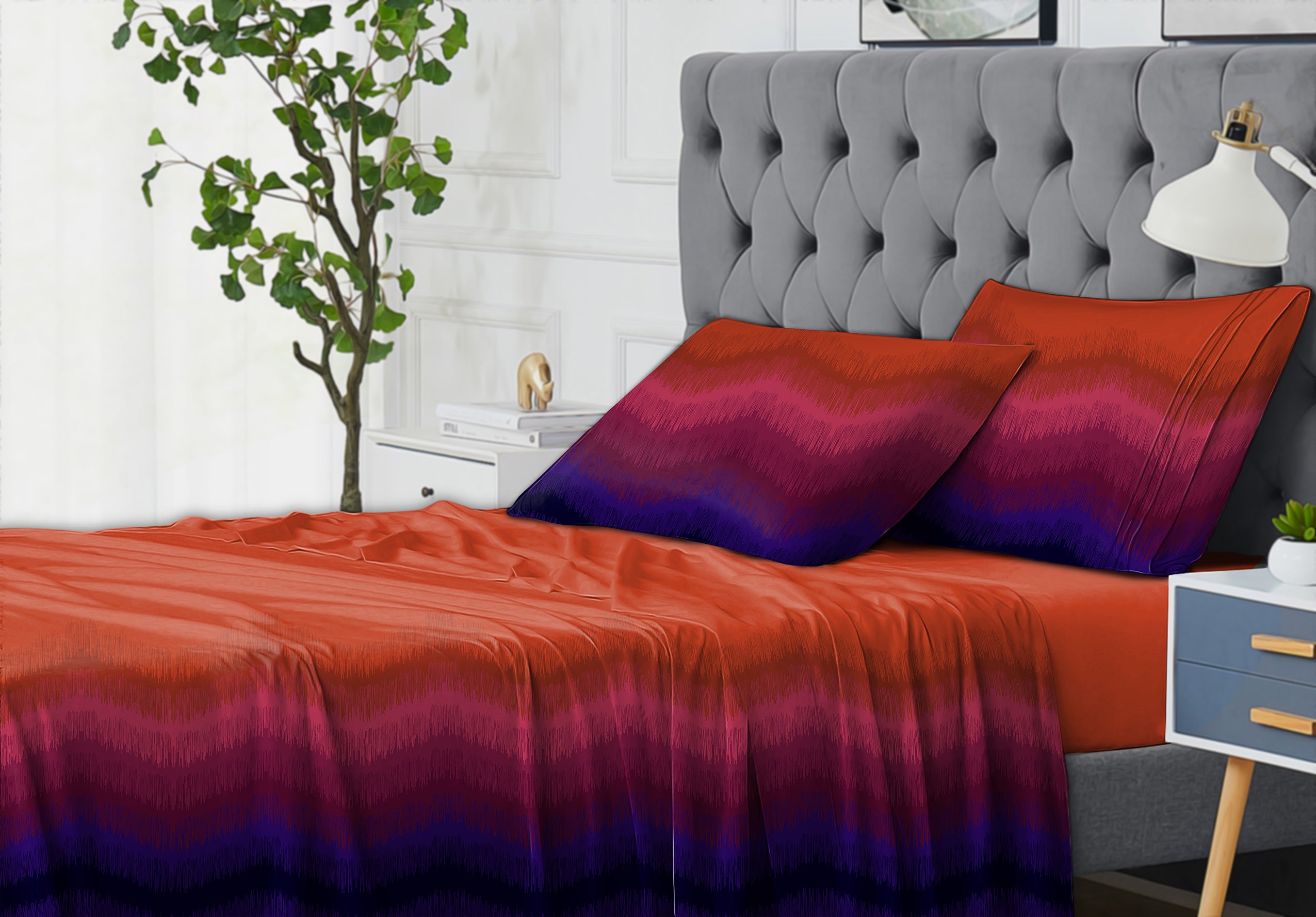 Kudo Maroon Bedcover for Double Bed with 2 Pillow Covers King Size (104" X 90") Bedspread