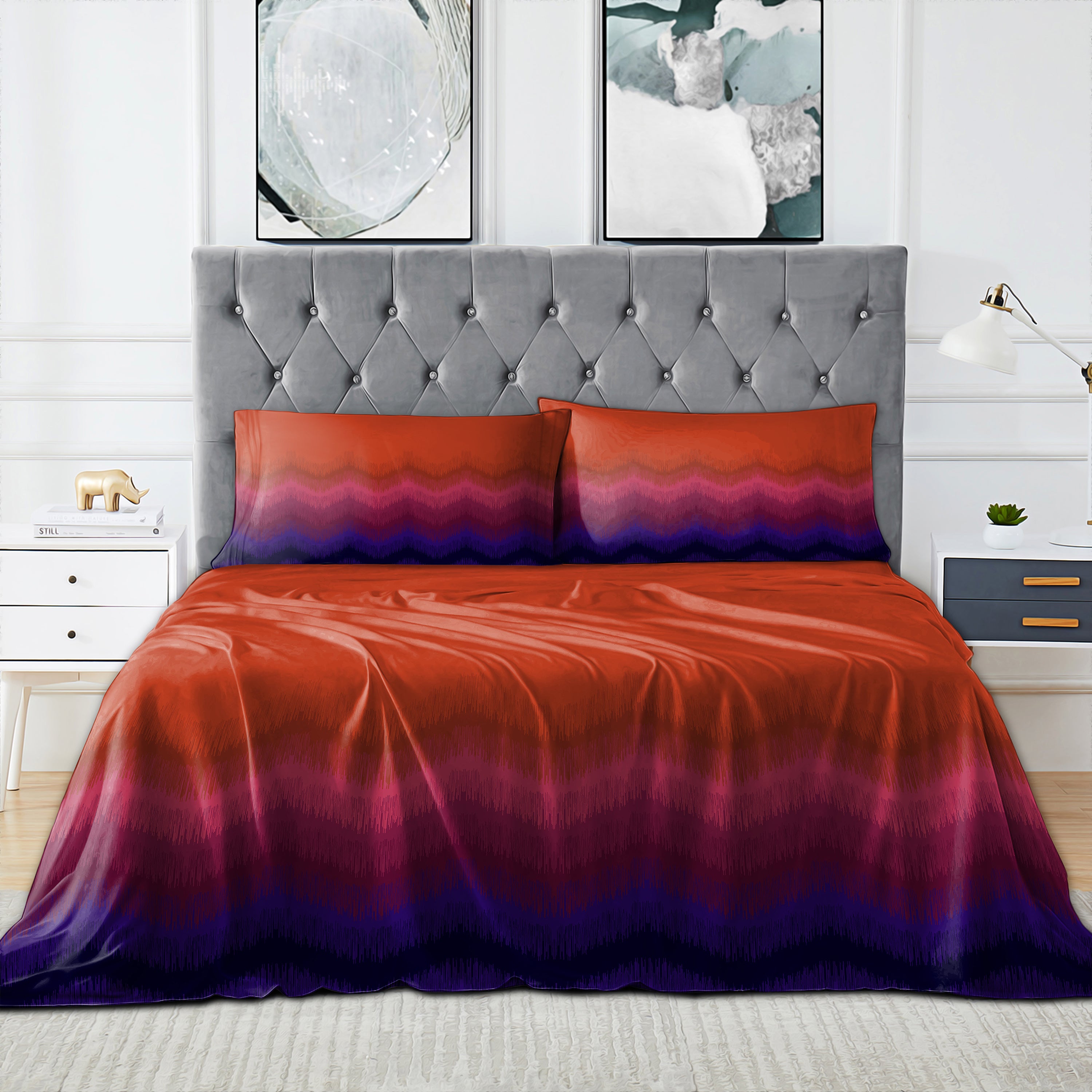 Kudo Maroon Bedcover for Double Bed with 2 Pillow Covers King Size (104" X 90") Bedspread
