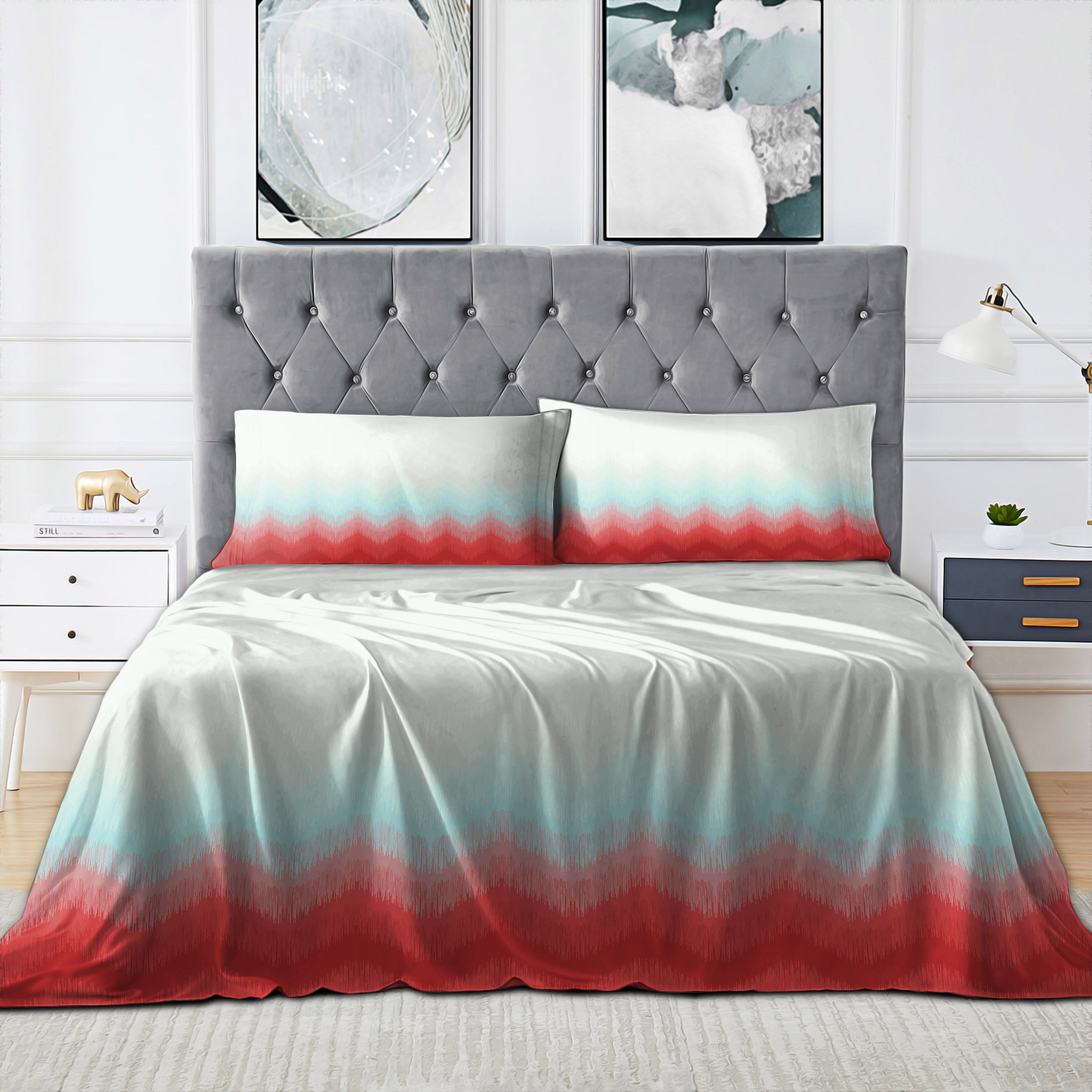 Kudo Pink Bedcover for Double Bed with 2 Pillow Covers King Size (104" X 90") Bedspread