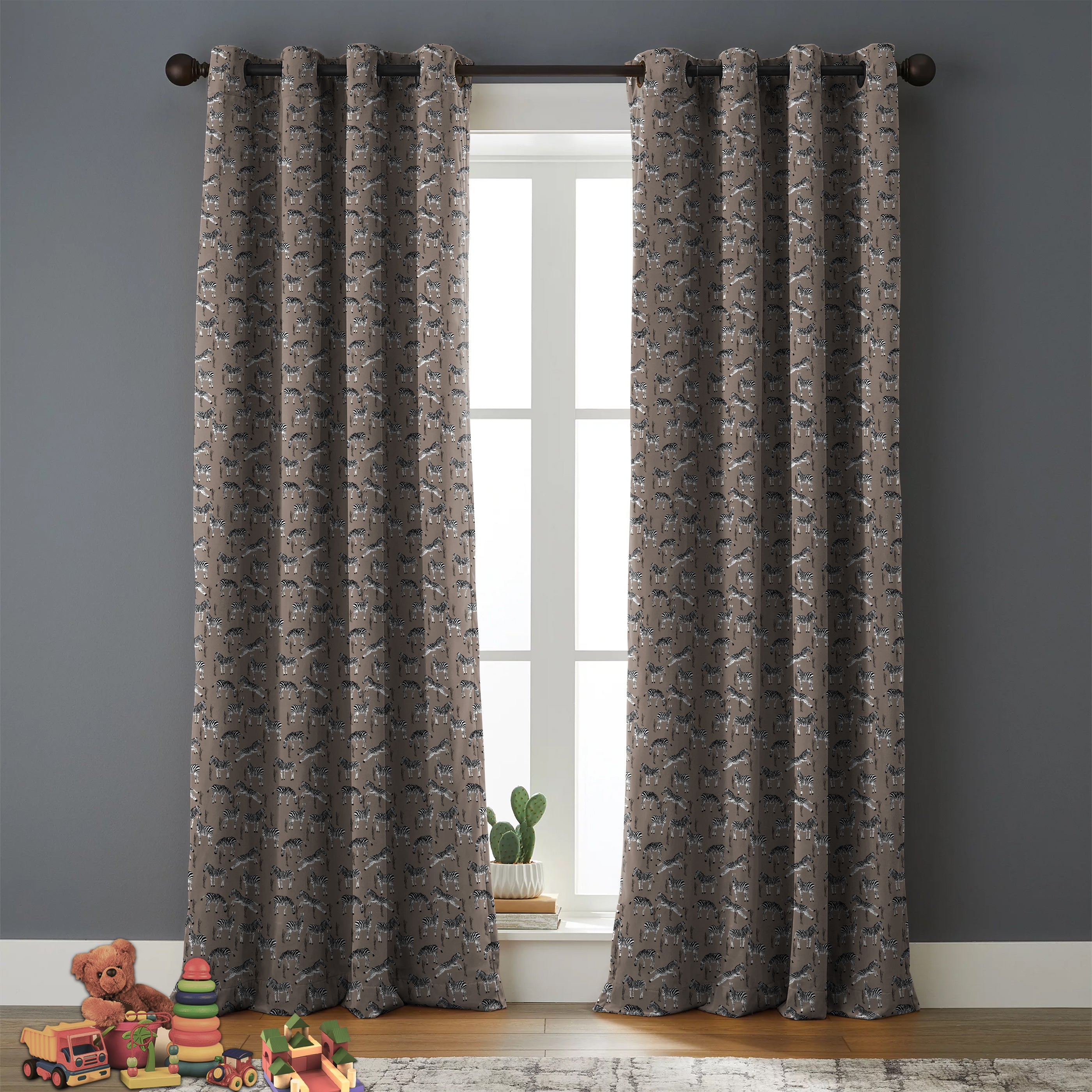 Zebra L Brown Blackout Curtain