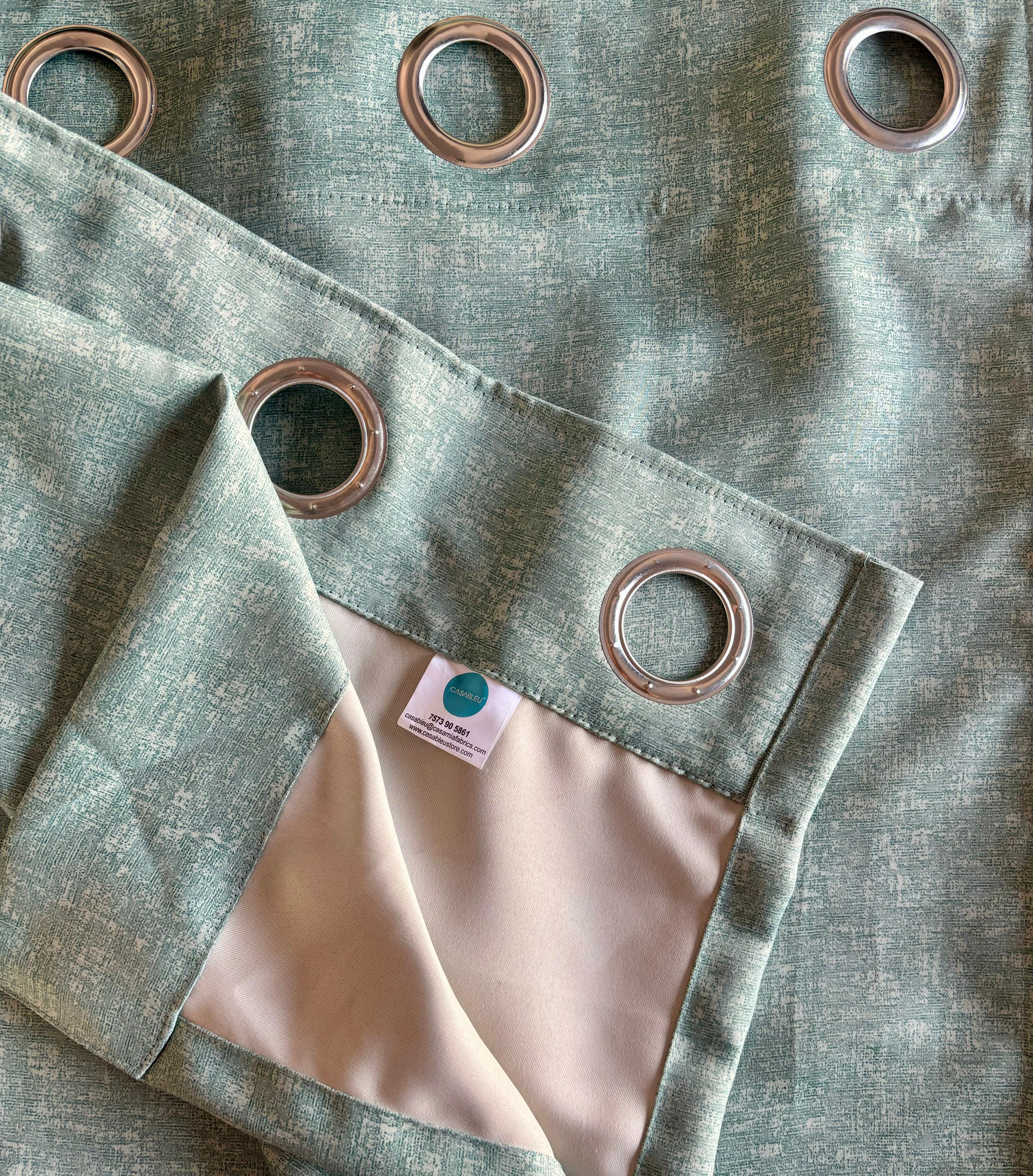 SUNBLOCK TEXTURE LASA SEA GREEN BLACKOUT CURTAINS