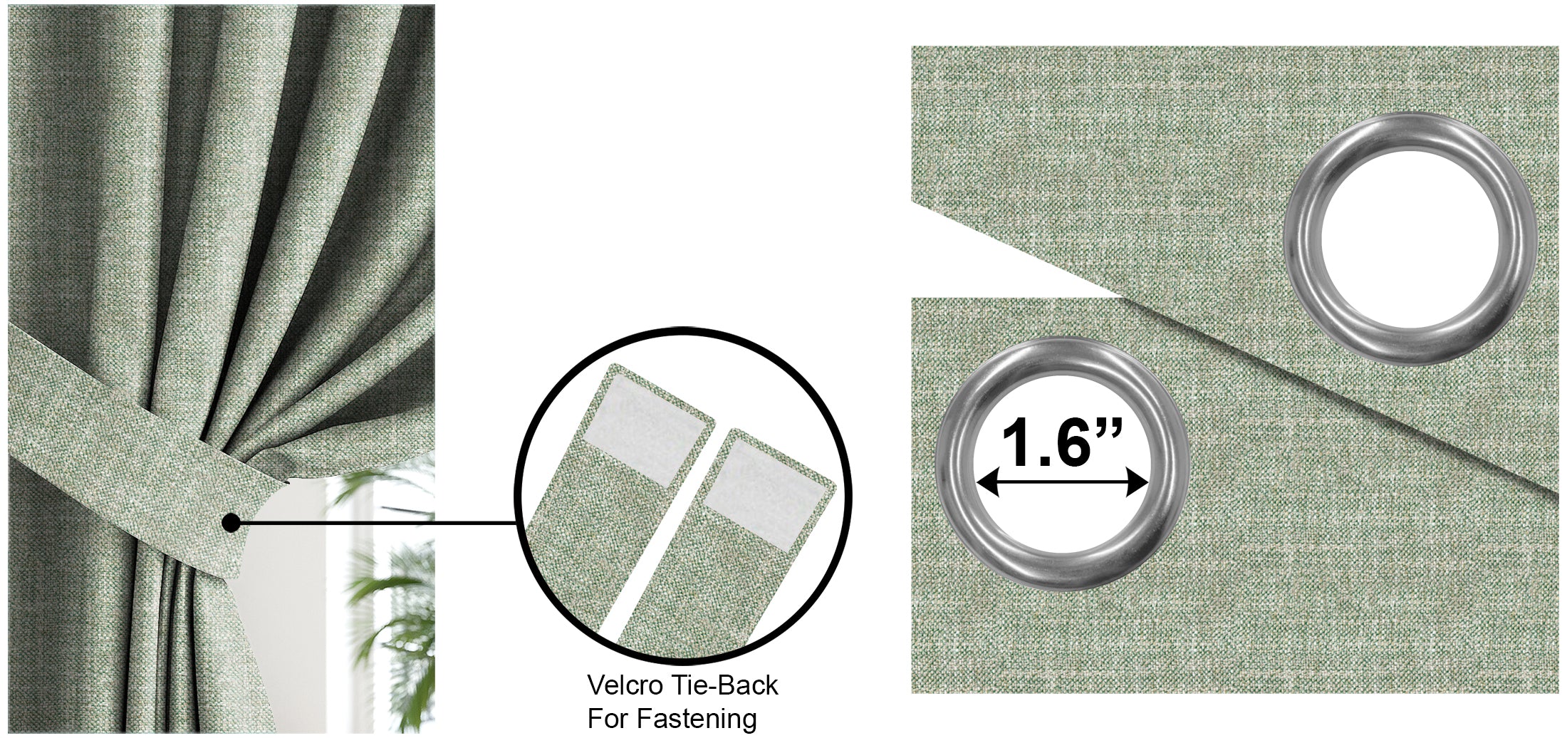 LINEA L-GREEN BLACKOUT CURTAIN