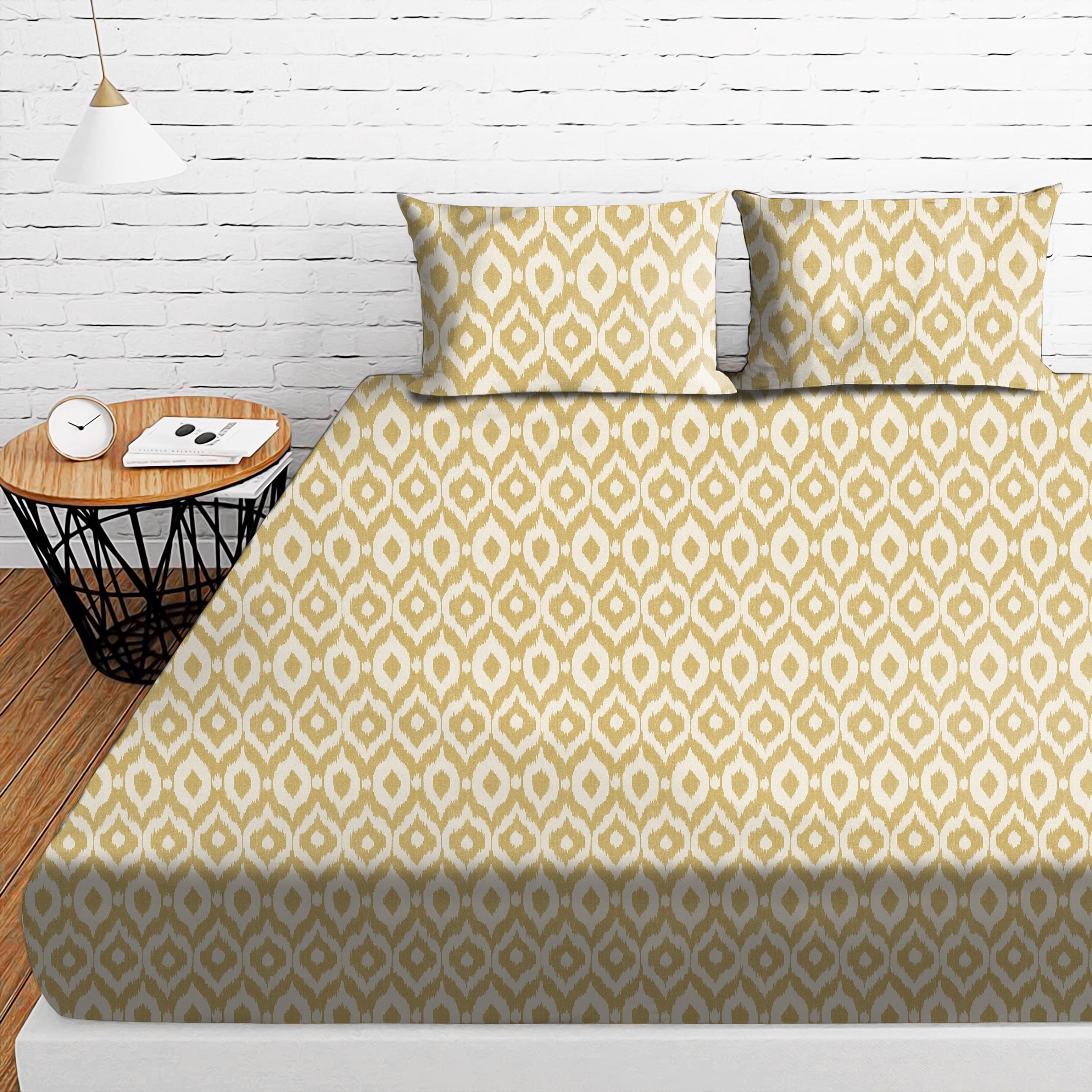 Bedcover Bistre Beige for Double Bed with 2 Pillow Covers King Size (104" X 90")