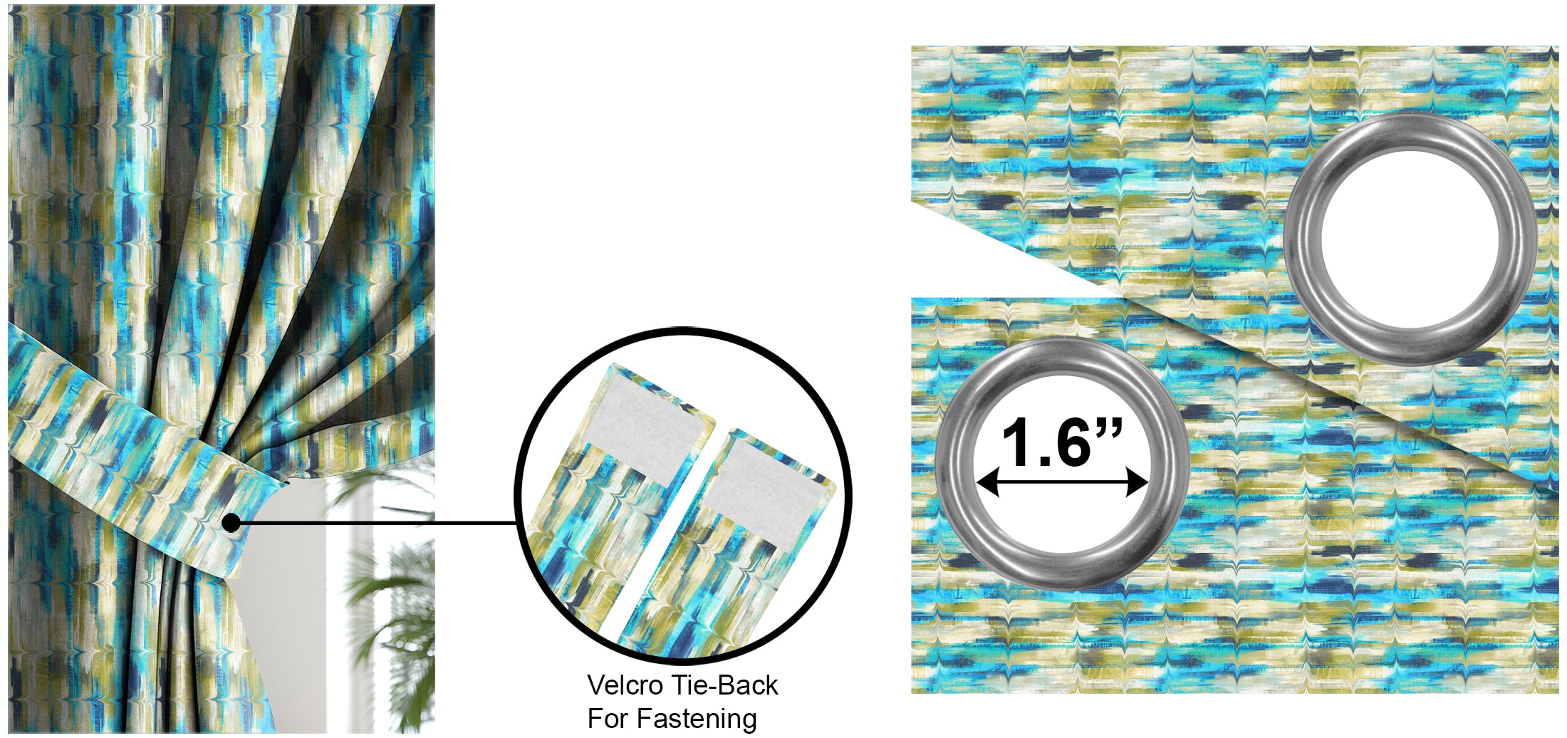 LIMA LIME CURTAINS BLACKOUT PRINTED