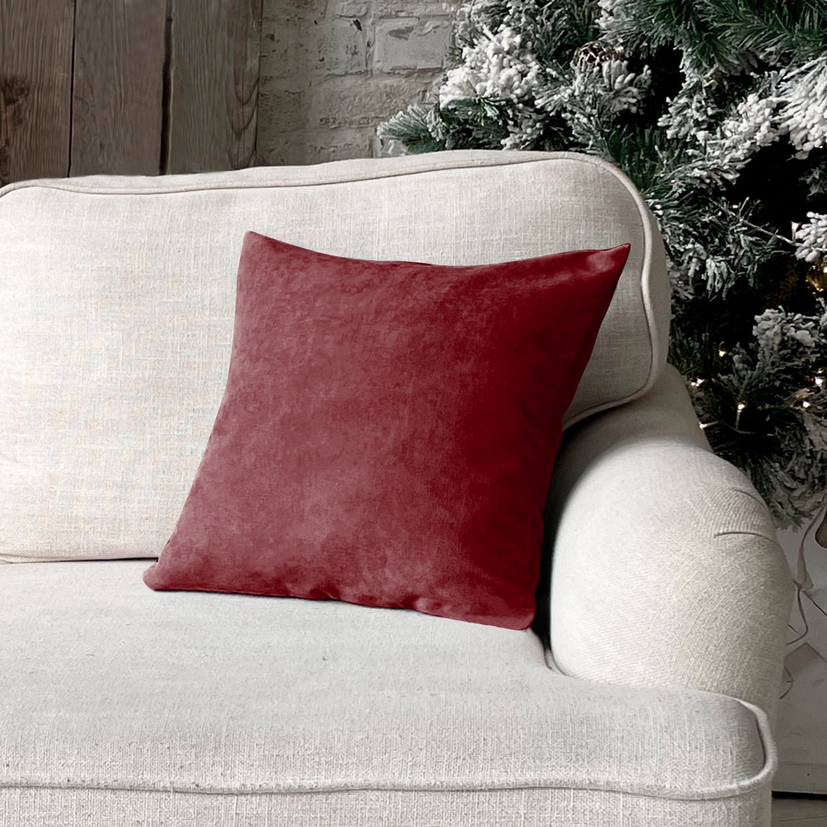 RAINBOW VELVET MAROON-32 CUSHION COVER (Pack of 2)