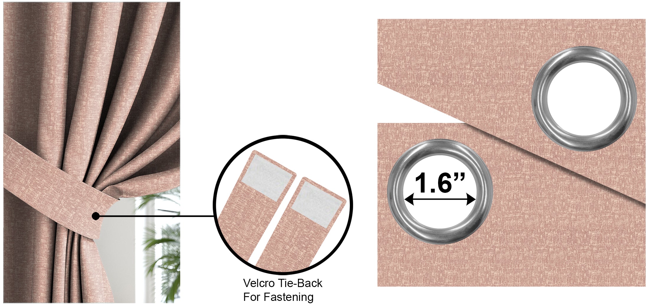 SUNBLOCK TEXTURE LASA MED PINK BLACKOUT CURTAIN