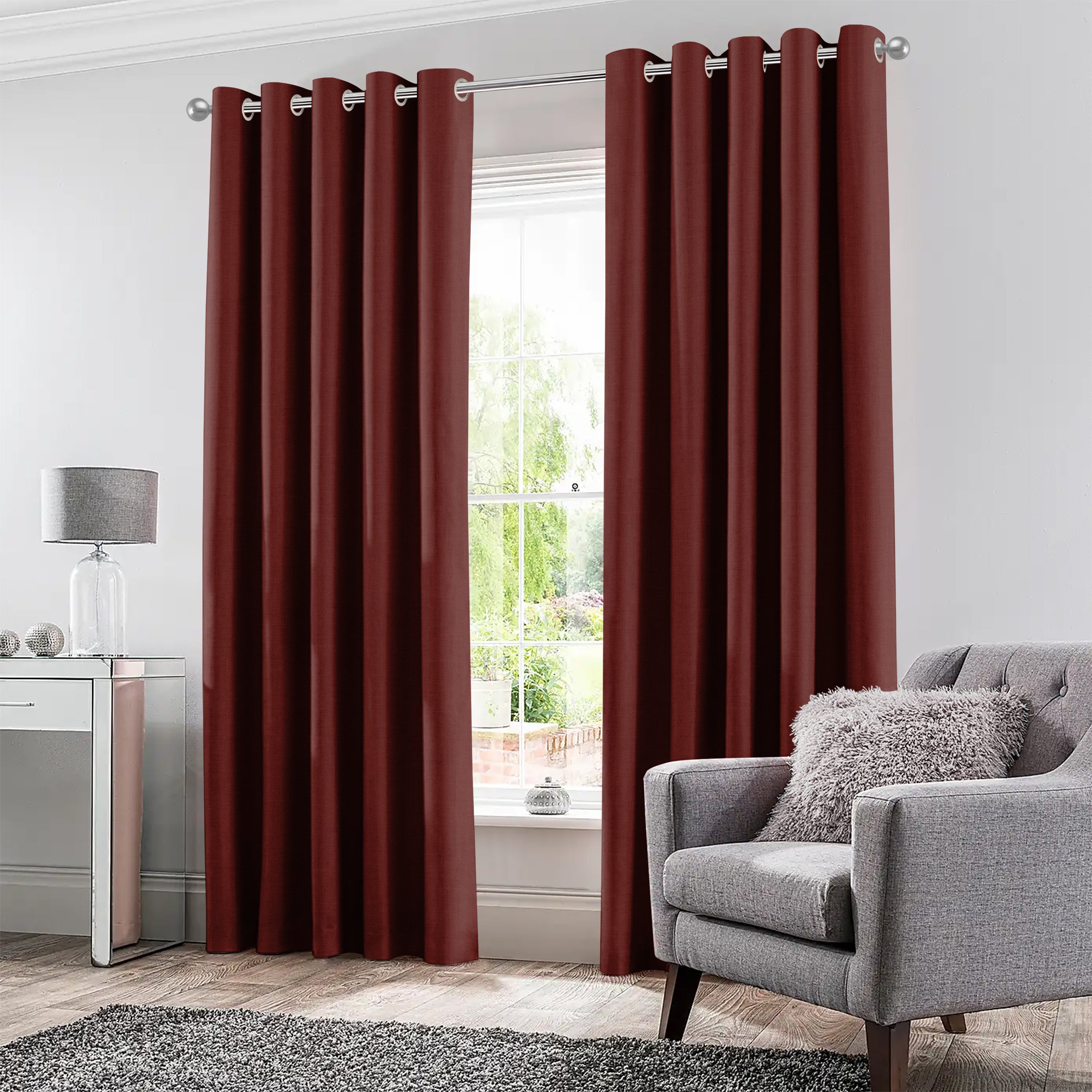 KASBAH-06 MAROON BLACKOUT CURTAINS