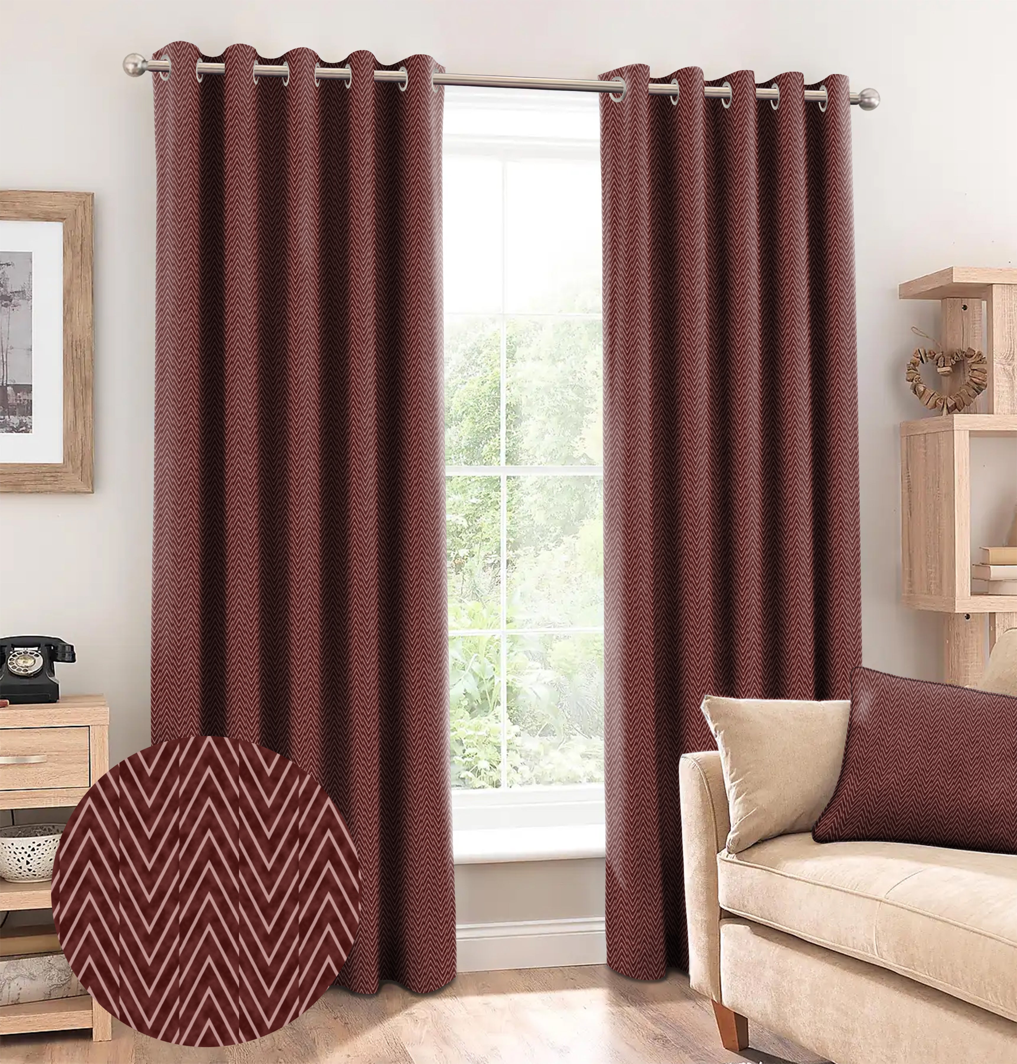KASBAH MAROON BLACKOUT CURTAIN