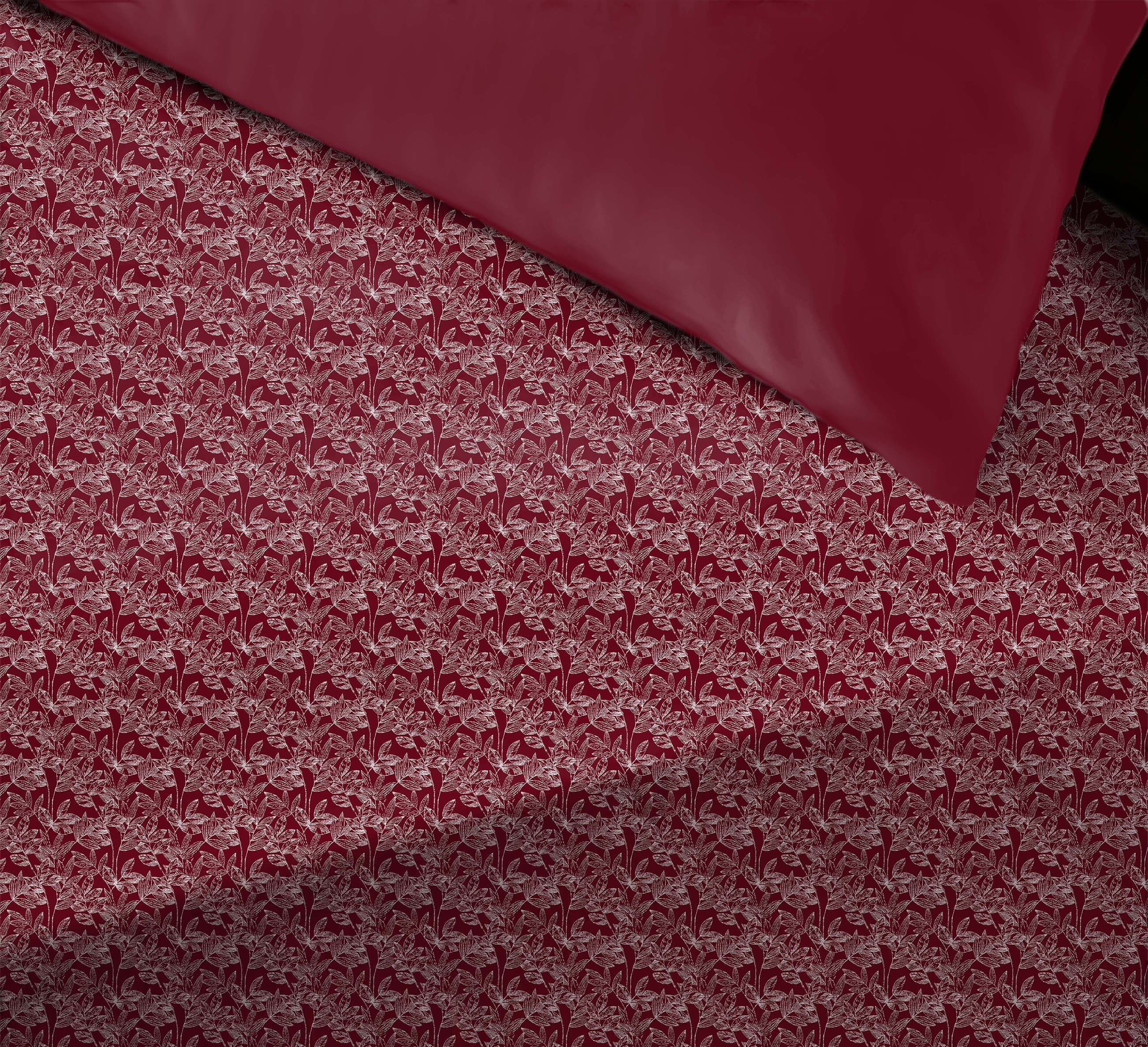 Meadow Maroon Bedcover for Double Bed with 2 Pillow Covers King Size (104" X 90")