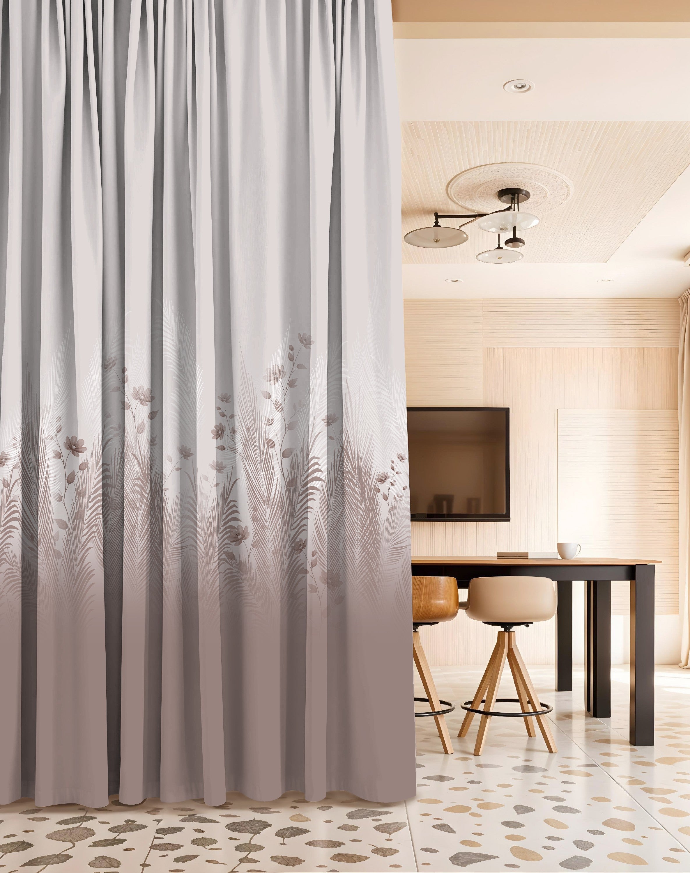 PASTORA MINK PRINTED ROOM DARKENING CURTAIN