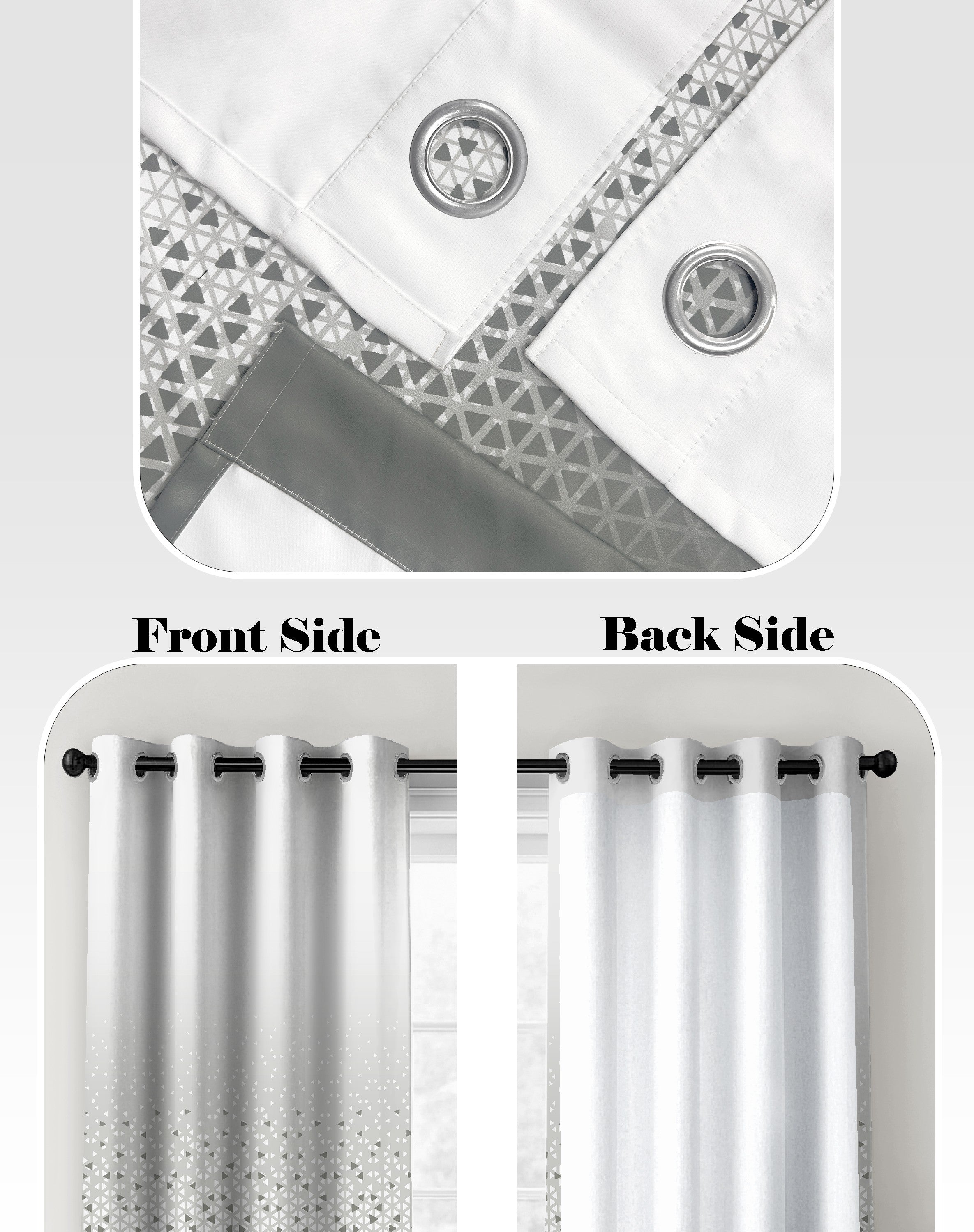 NEXUS MIST GREY PRINTED ROOM DARKENING CURTAIN