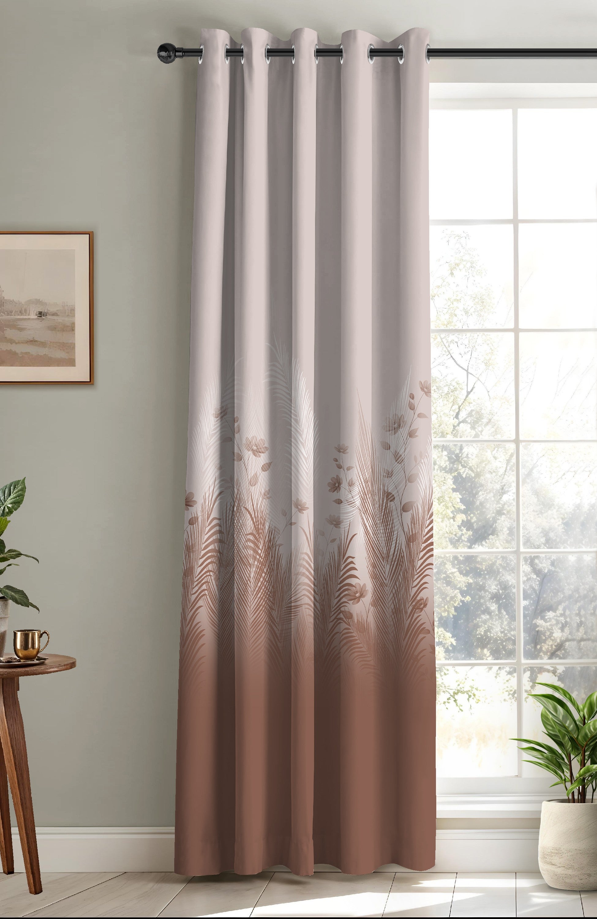 PASTORA MOCHA PRINTED ROOM DARKENING CURTAIN