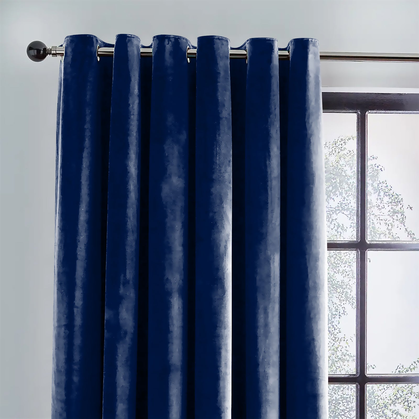 RAINBOW VELVET NAVY BLUE CURTAINS