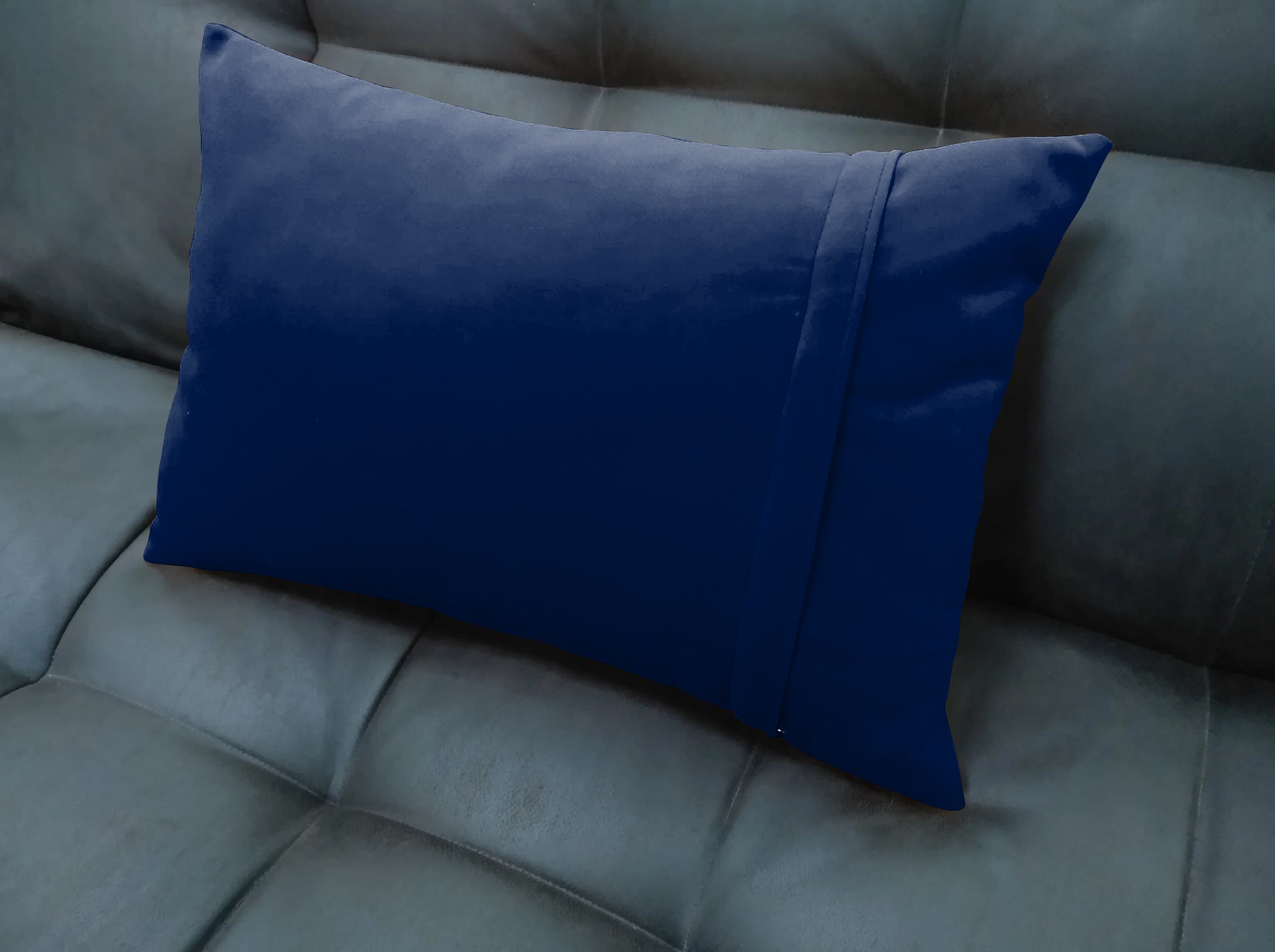 CASABLEU VELVET RECTANGULAR CUSHION COVER THROW PILLOW COVER FOR LIVING ROOM COUCH SINGLE SOFA, COLOURFUL MODERN 12 X 18 INCHES / 30 X 45 CM (COLOUR - NAVY BLUE) (Pack of 2)