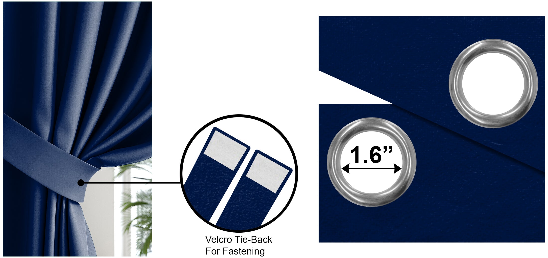 RAINBOW VELVET NAVY BLUE CURTAINS