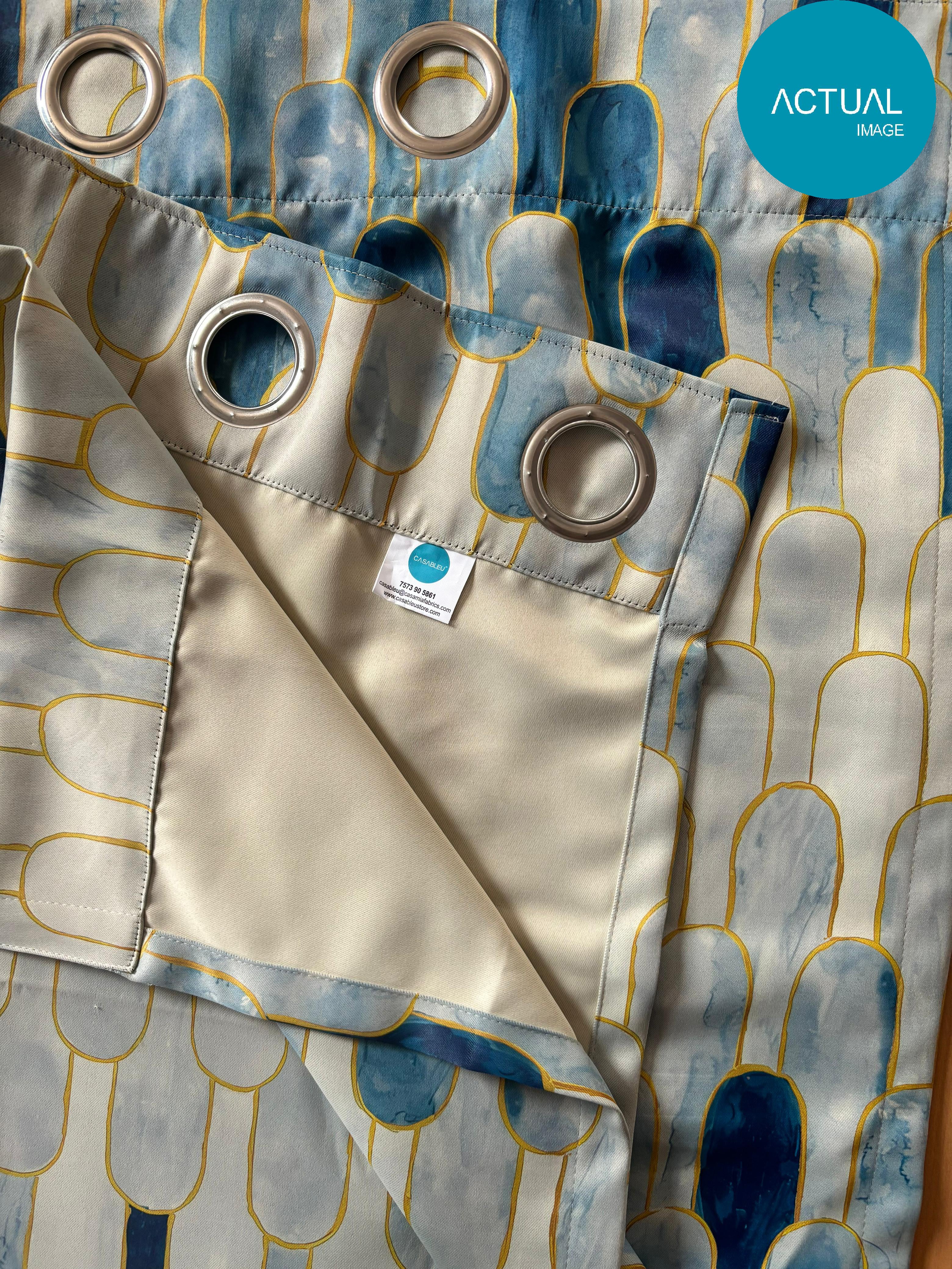NICOBAR BLUE BLACKOUT CURTAINS