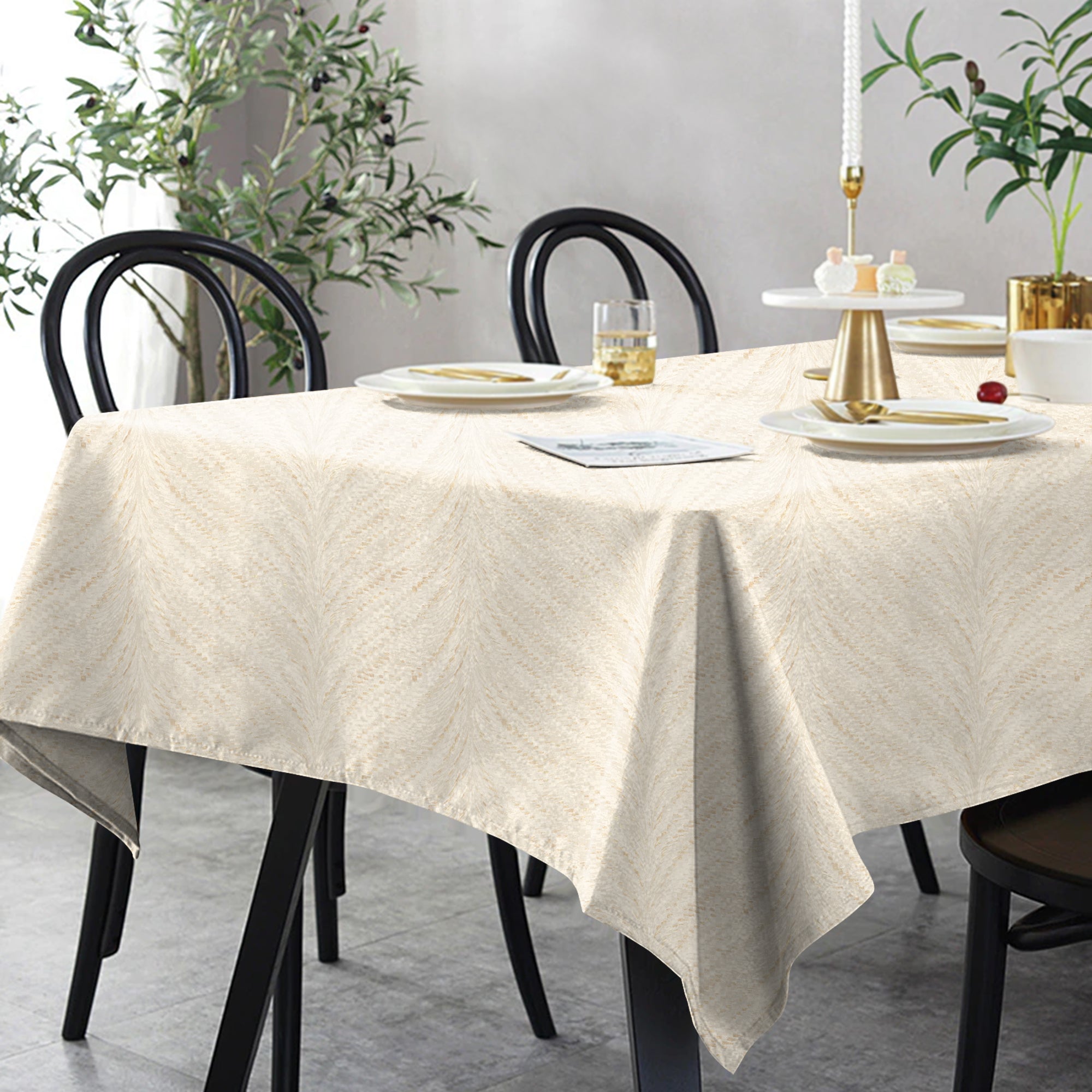 Luxor Natural 6 Seater Table Cloth