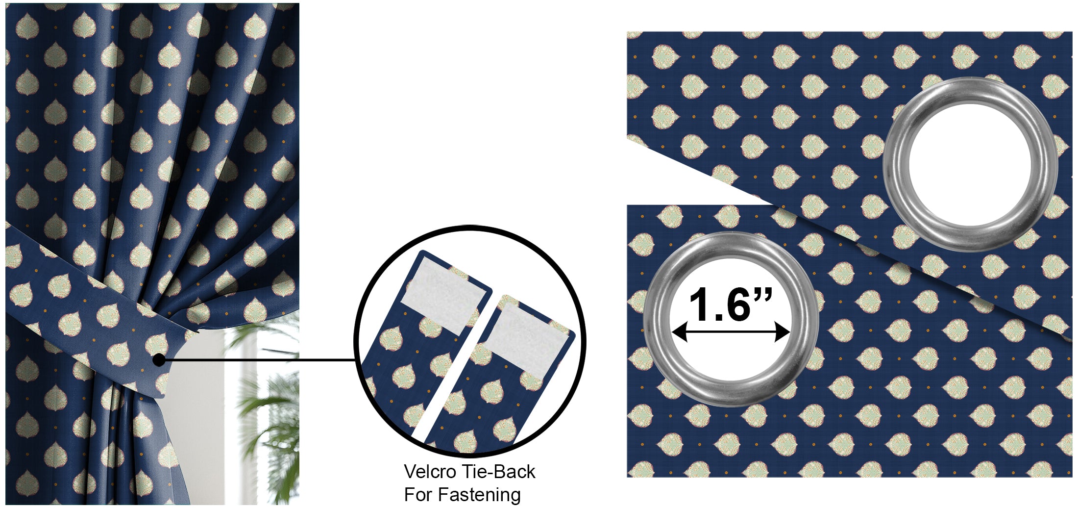 ABBOT NAVY BLACKOUT CURTAINS