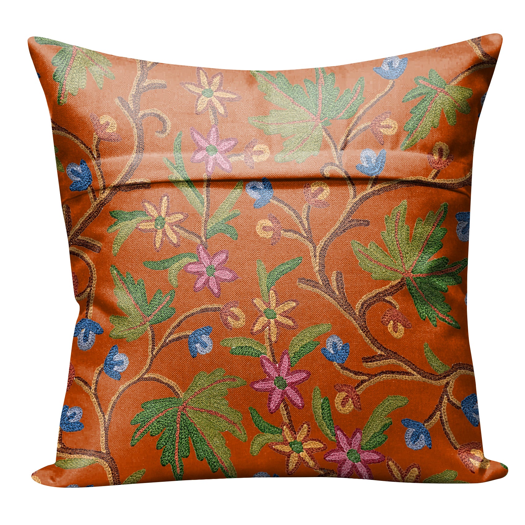 VAROSKI KASHMIRI ORANGE DIGITAL PRINTED CUSHION COVER (Pack of 2)