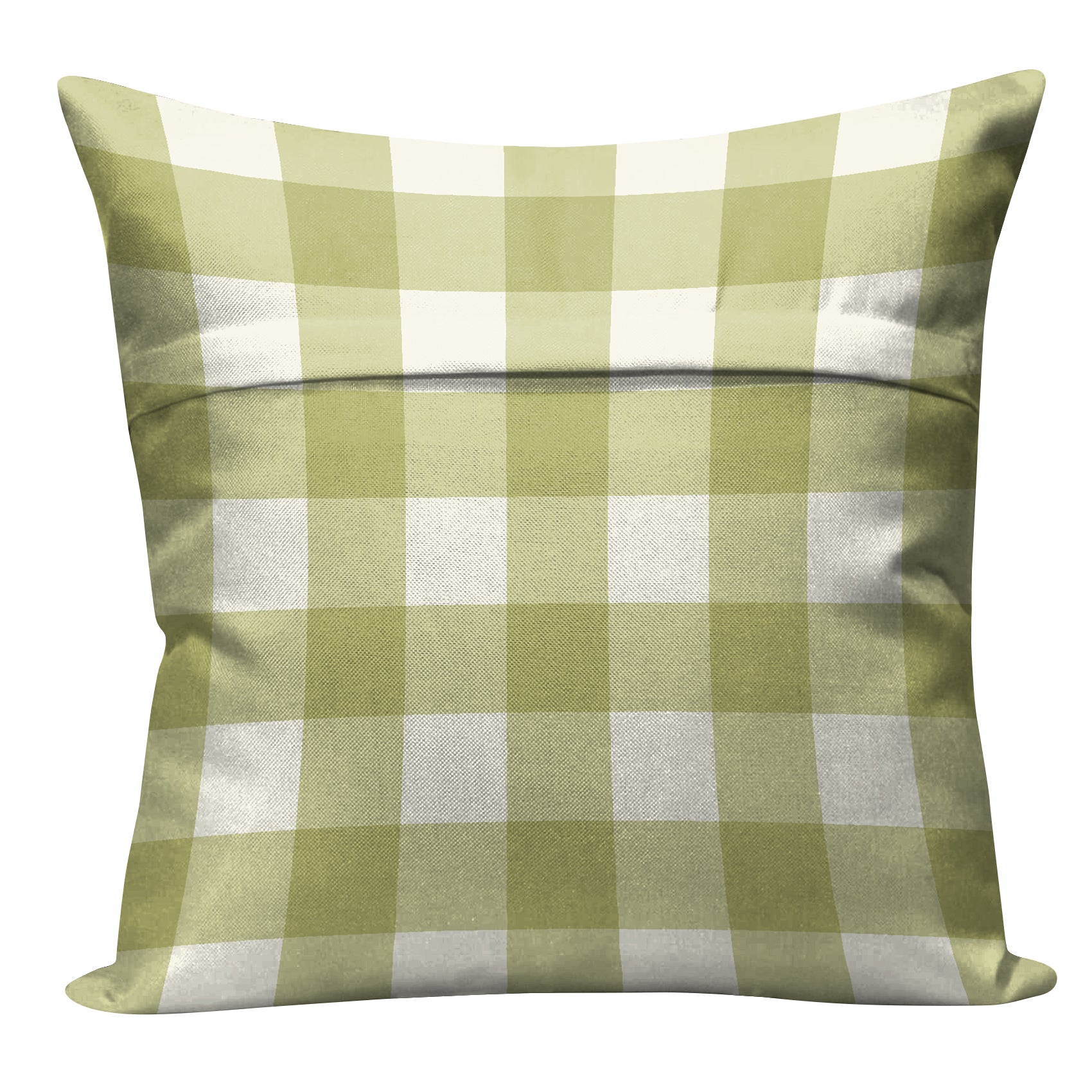 SPRING GALLERY BIG CHECK OLIVE GREEN DIGITAL PRINTED CUSHION COVER (Pack of 2)