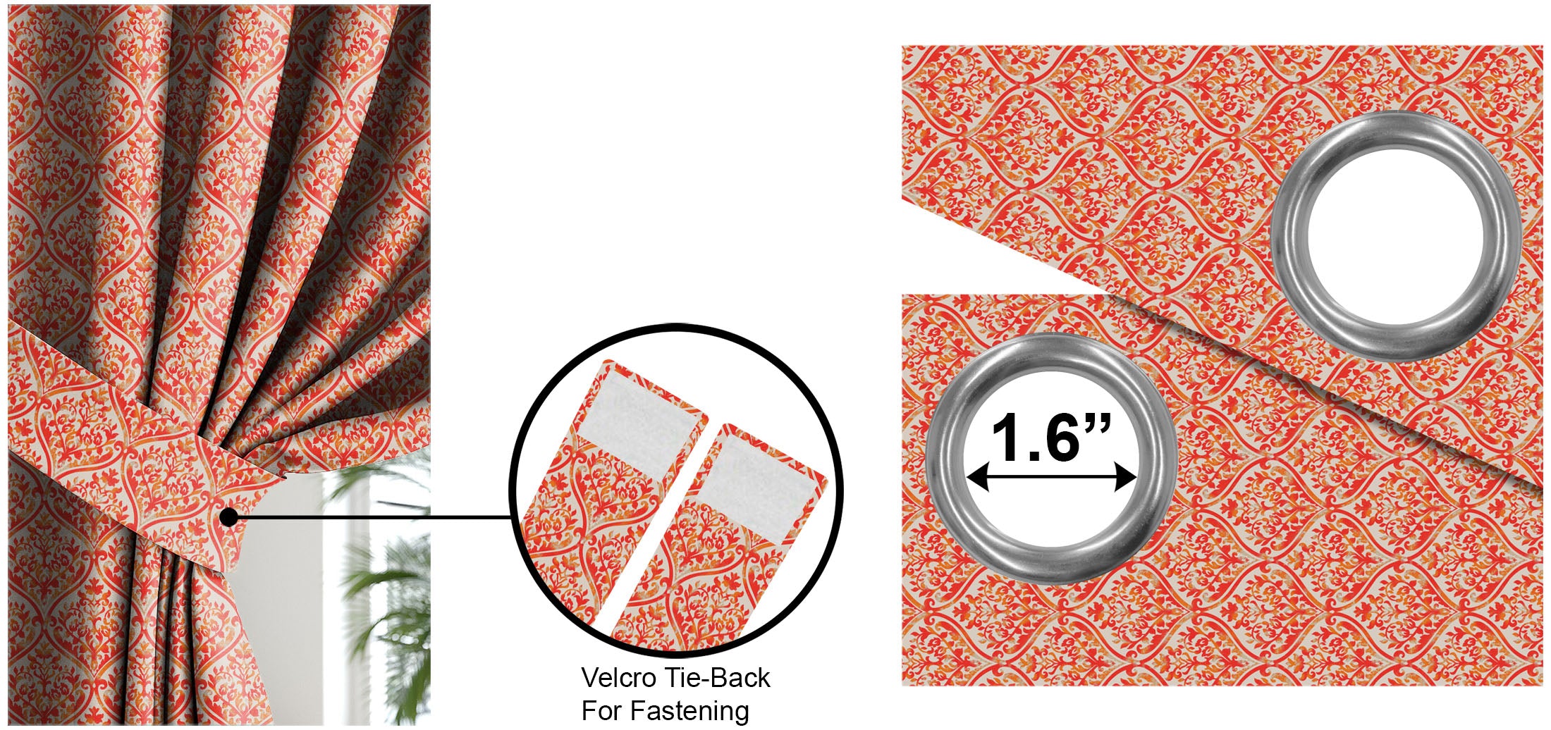GENE ORANGE BLACKOUT CURTAINS