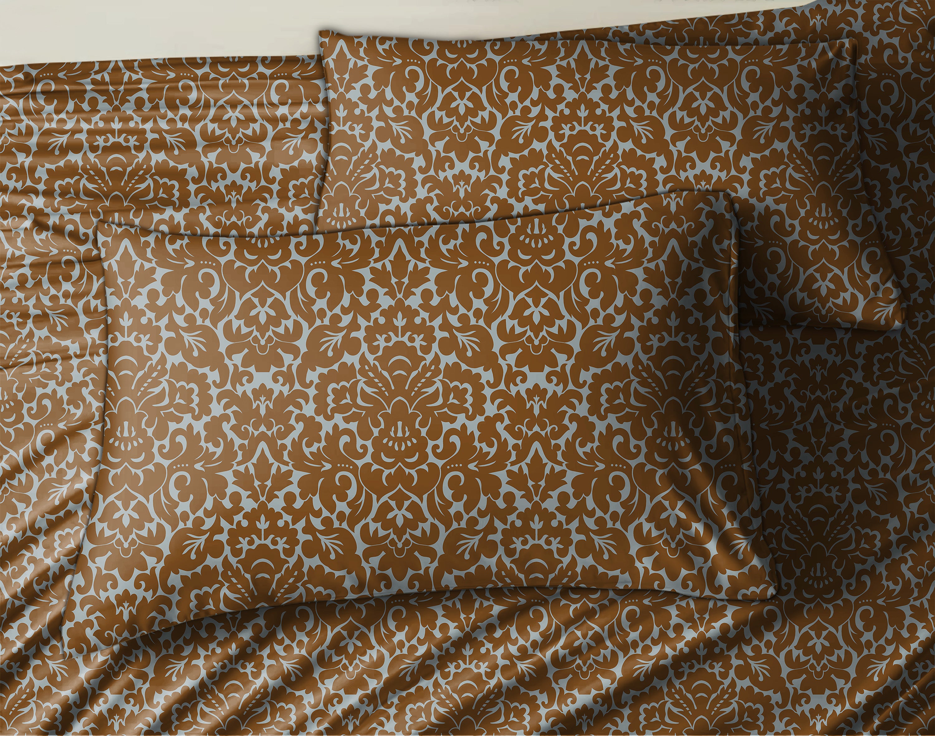 Casableu Microfiber Sydney Otter Brown Bedcover for Double Bed with 2 Pillow Covers King Size (104" X 90")