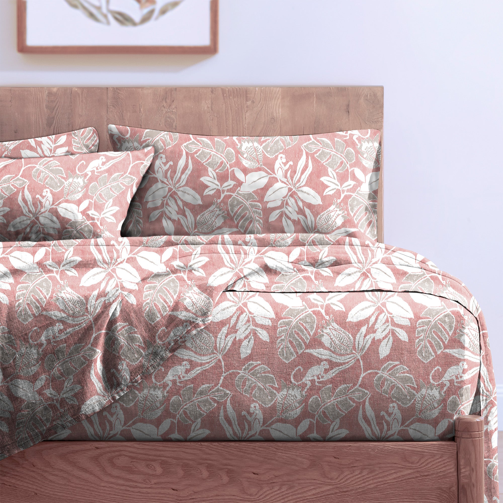 SAVANNA PINK BEDCOVER FOR DOUBLE BED WITH 2 PILLOWCOVERS KING SIZE (104" X 90")