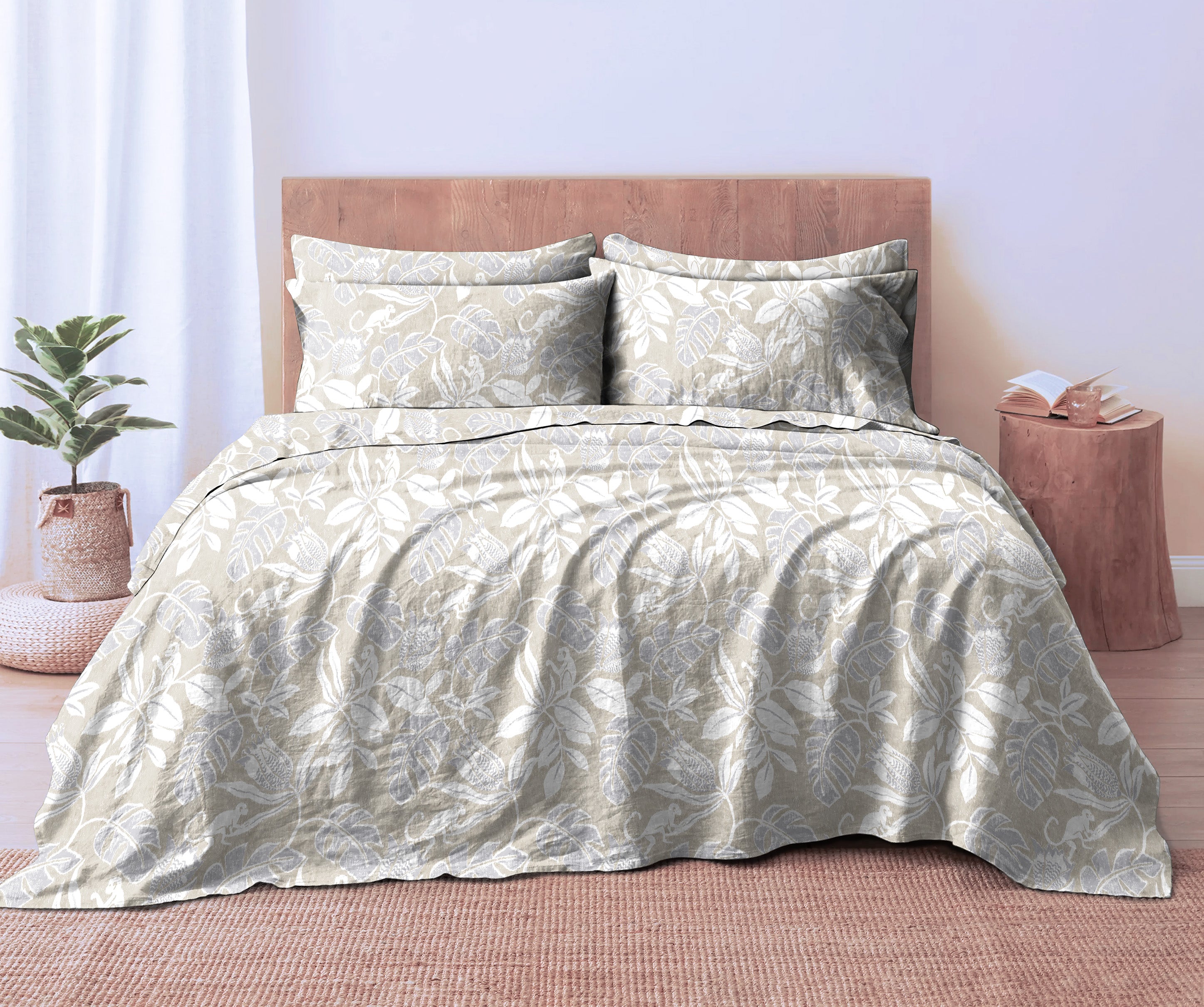 SAVANNA PUMICE BEDCOVER FOR DOUBLE BED WITH 2 PILLOWCOVERS KING SIZE (104" X 90")