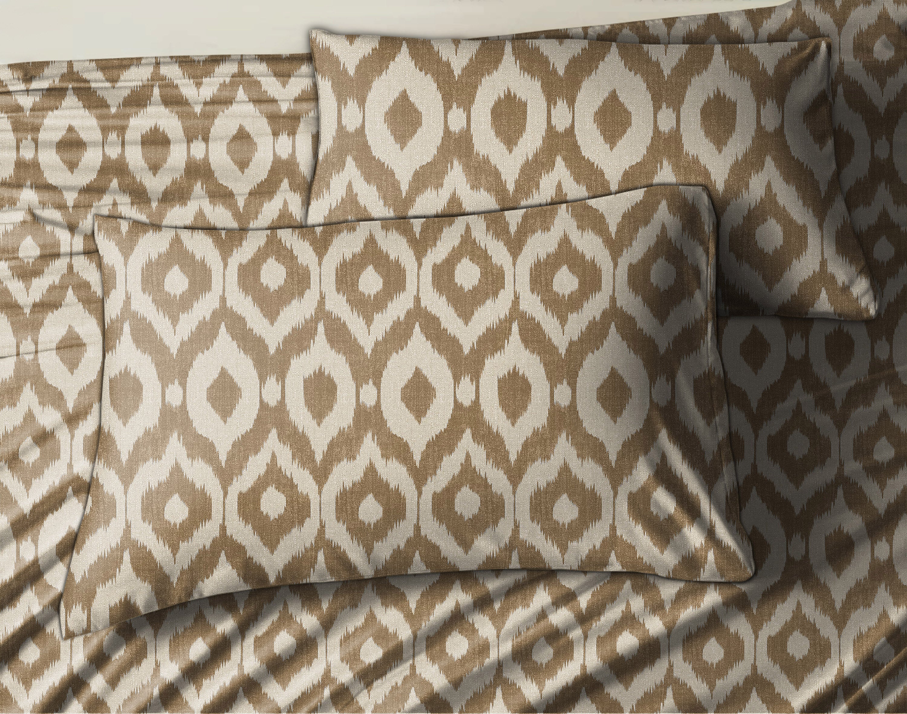 Bedcover Bistre Light Brown for Double Bed with 2 Pillow Covers King Size (104" X 90")