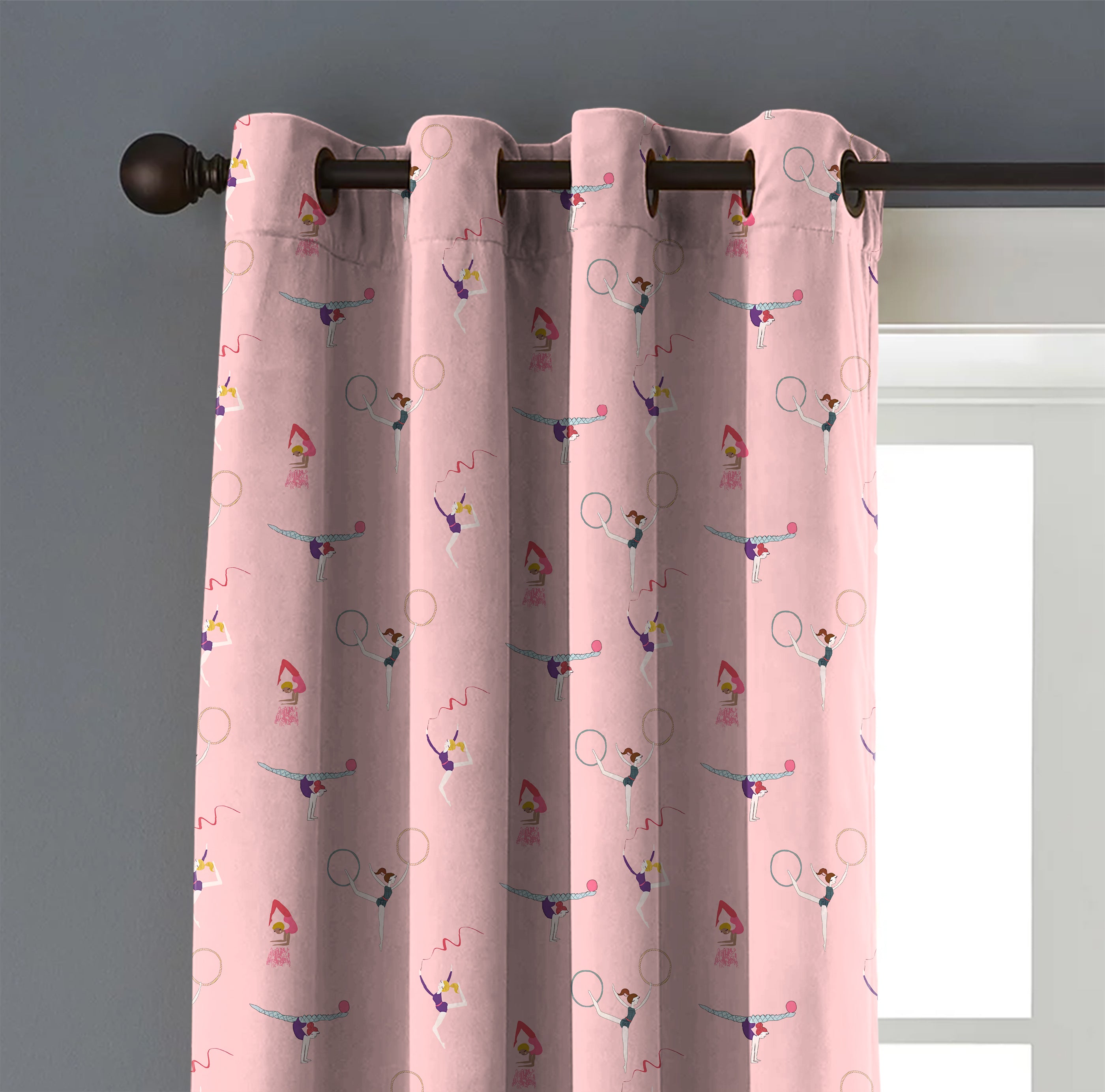 GYMNASTIC PASTEL PINK BLACKOUT CURTAINS